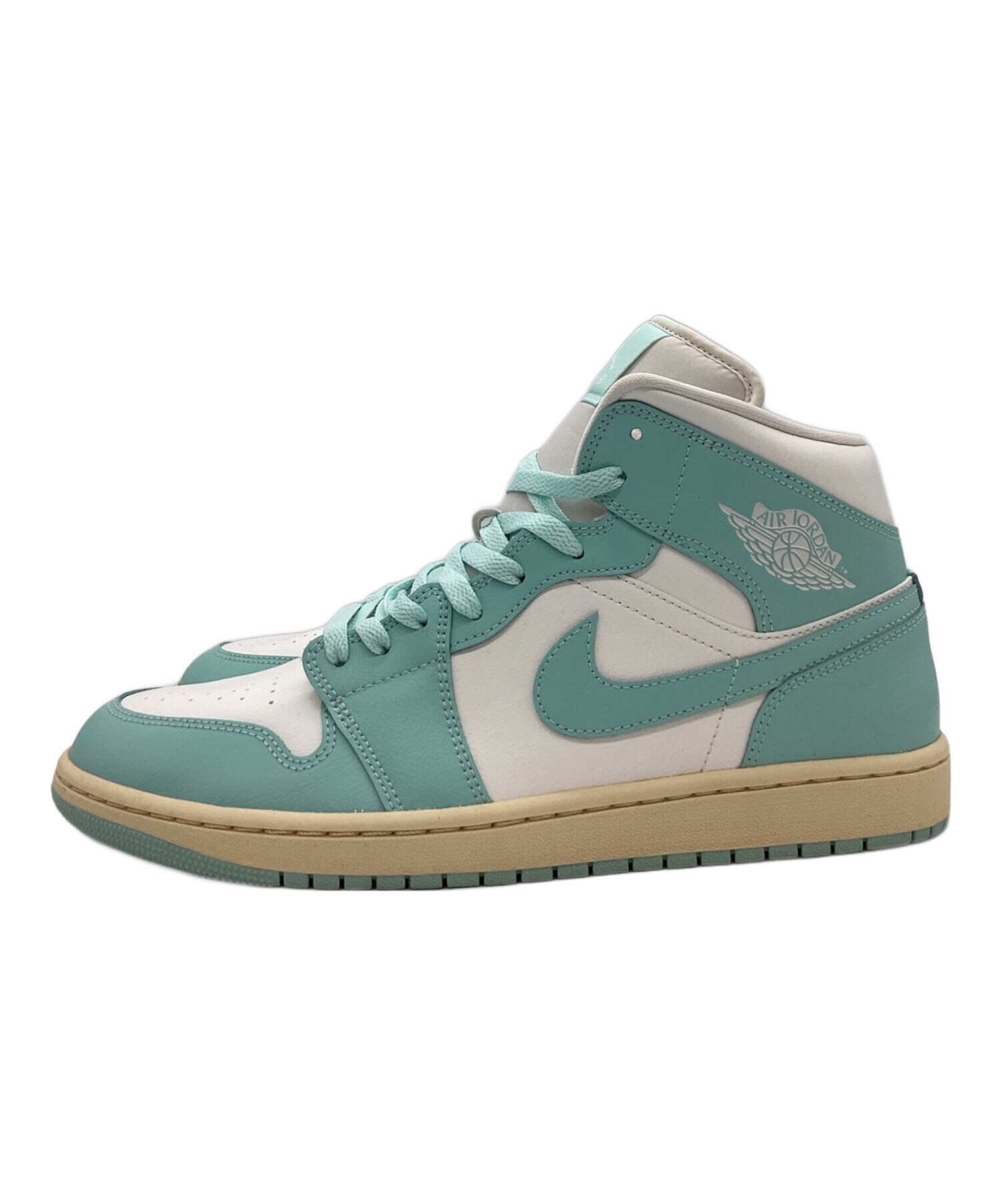 1 JORDAN AIR BRAND JORDAN ミント シューズ ハイカット エアジョーダン1 MID FOAM-WHITE NAVY/MINT MYSTIC (GS) シューズ(男性用)