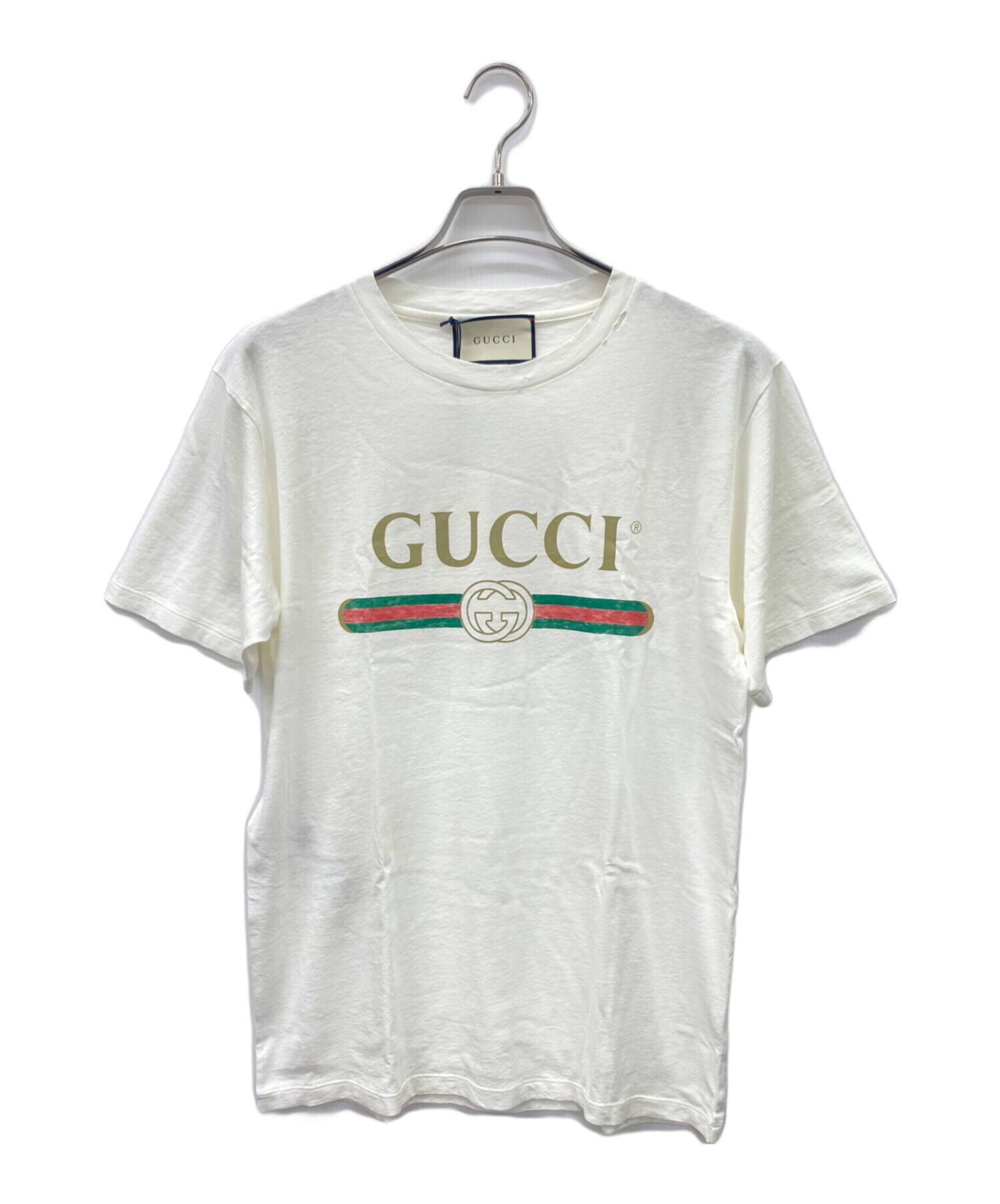 中古・古着通販】GUCCI (グッチ) オーバーサイズロゴTシャツ ホワイト