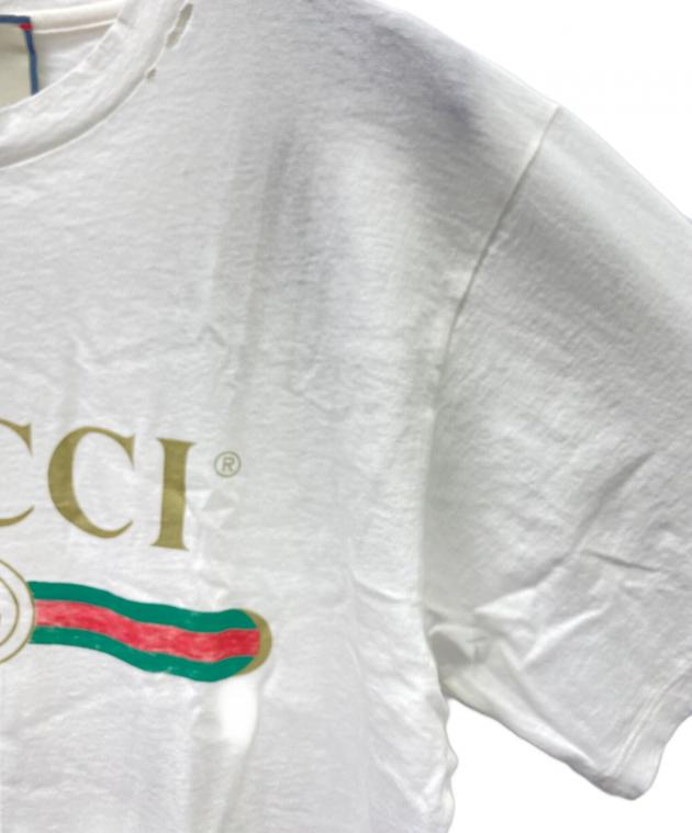 中古・古着通販】GUCCI (グッチ) オーバーサイズロゴTシャツ ホワイト