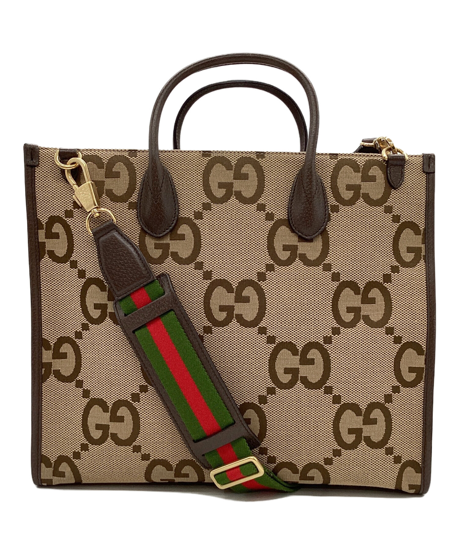 中古・古着通販】GUCCI (グッチ) 2WAYバッグ ブラウン×ベージュ