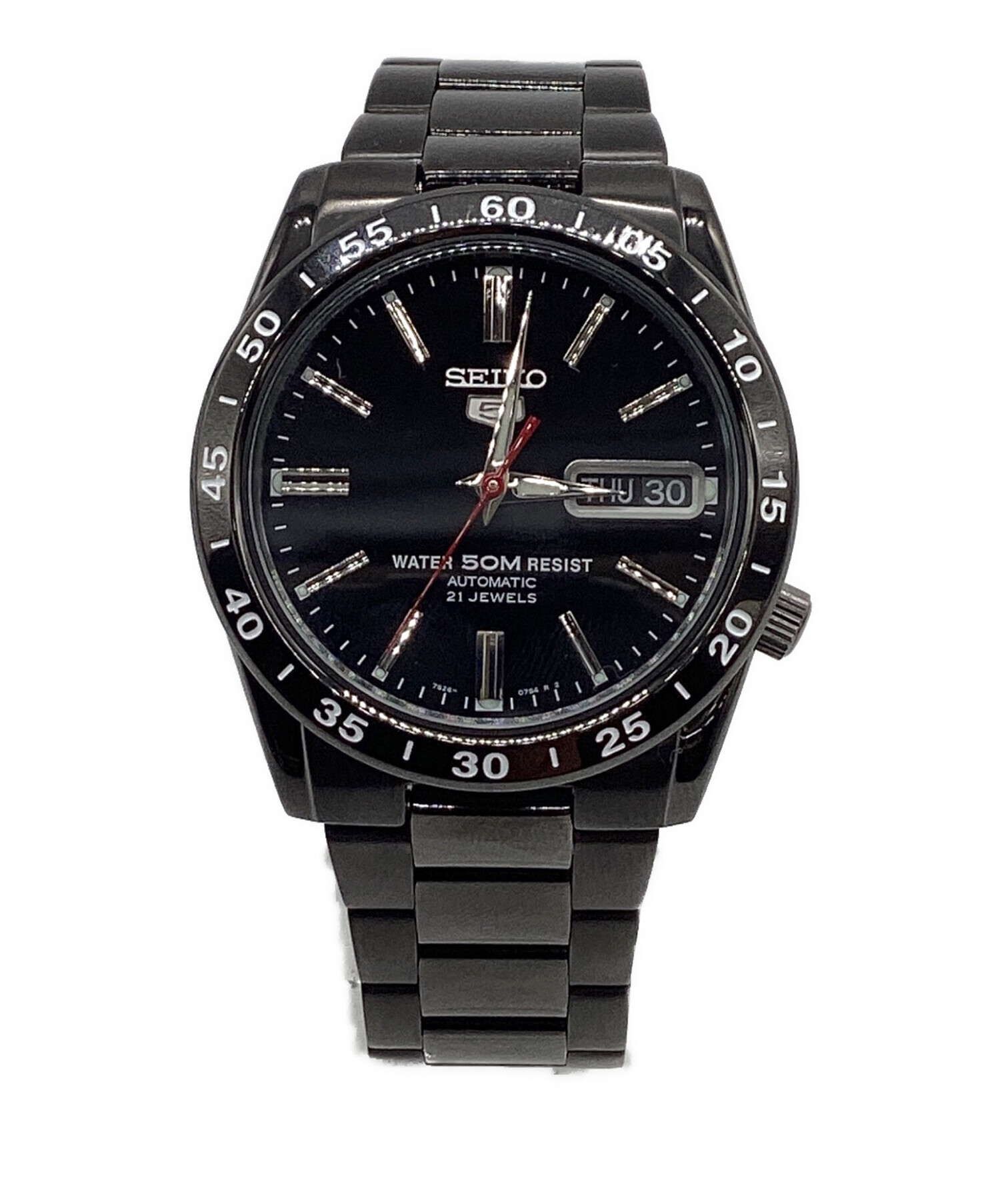 SEIKO クォーツ腕時計 ブラック 中古・古着通販】SEIKO (セイコー) SEIKO5 腕時計 ブラック｜ブランド