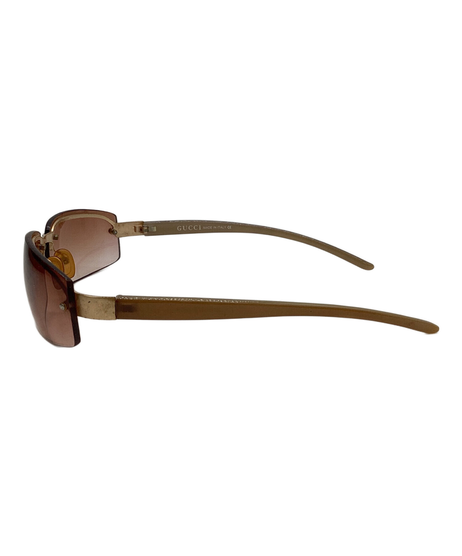 Gucci ブラウンサングラス ゴールドロゴ 中古・古着通販】GUCCI (グッチ) サングラス ブラウン サイズ:なし