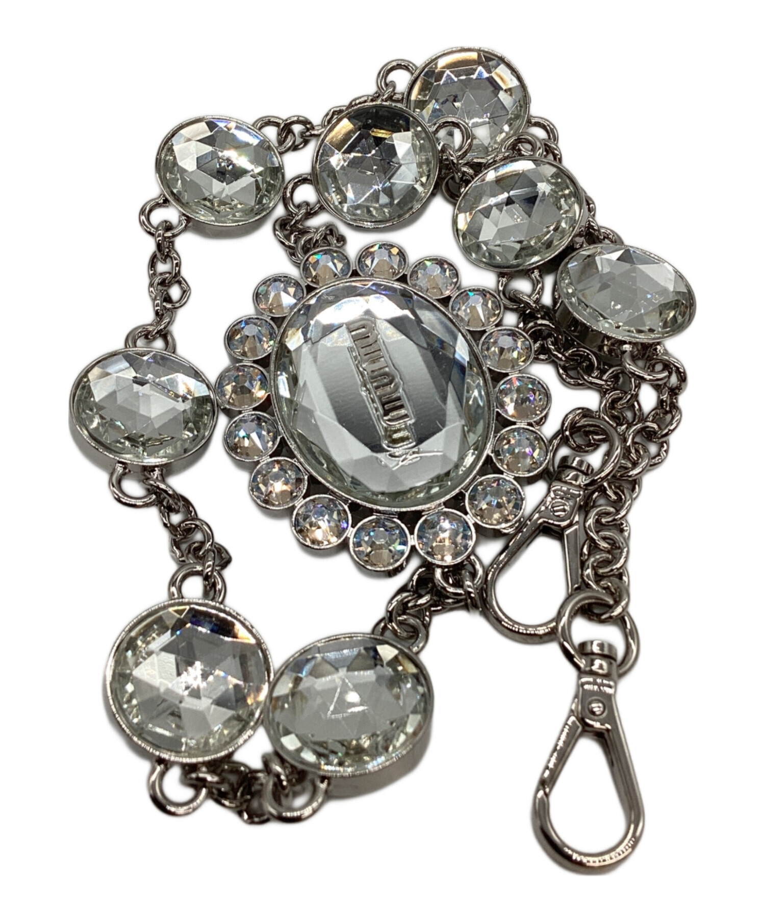 miu miu ナッパクリスタル 2WAYバッグ ミュウミュウ 中古・古着通販】MIU MIU (ミュウミュウ) MIU MIU ナッパクリスタル