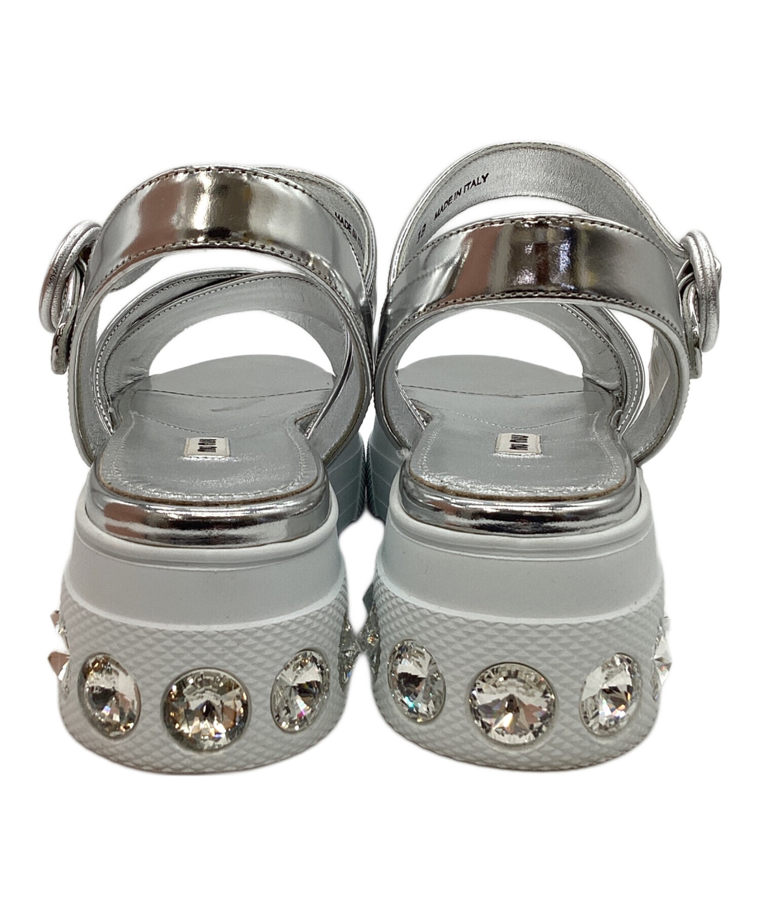 中古・古着通販】MIU MIU (ミュウミュウ) White Patent Leather Ankle
