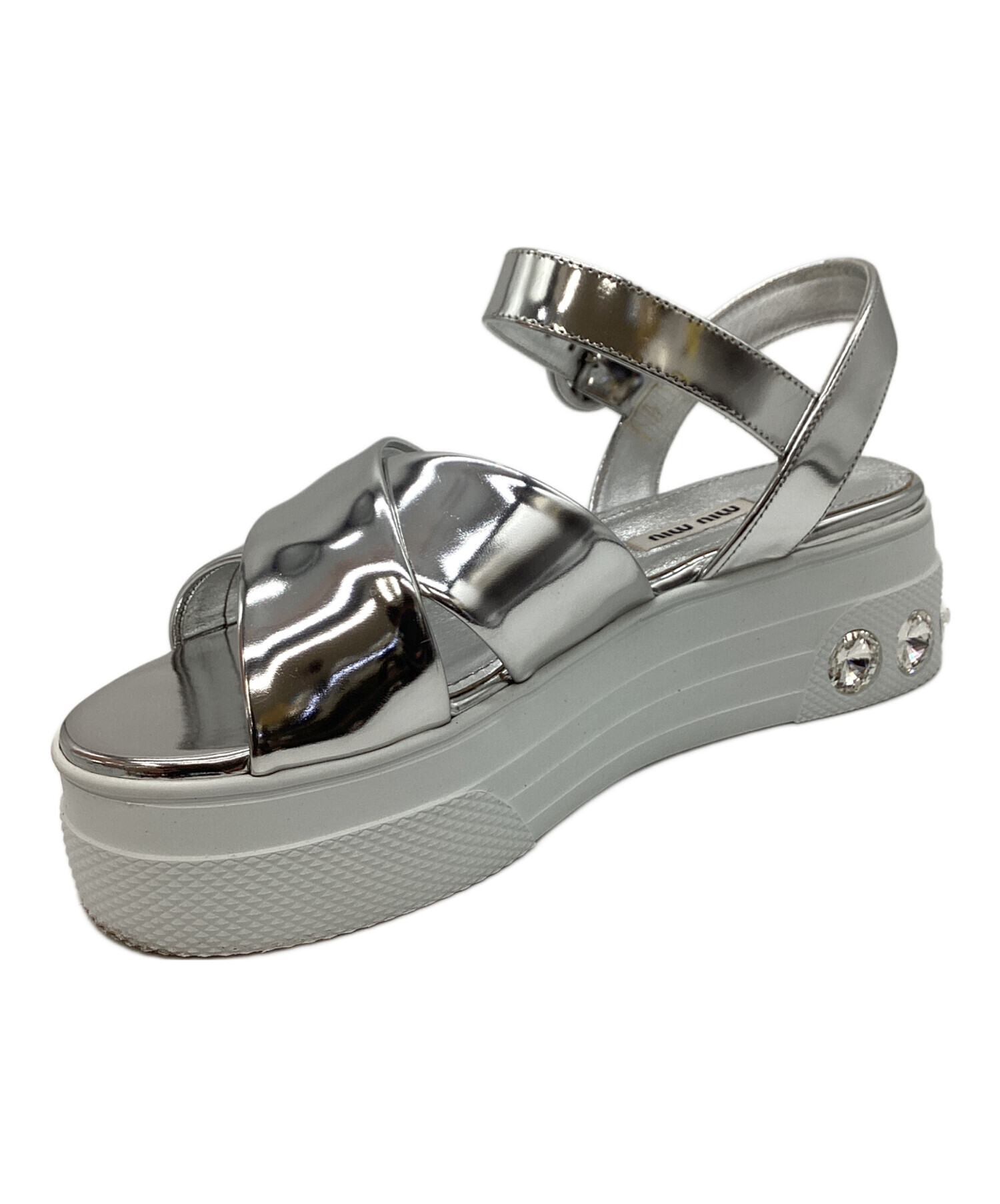 中古・古着通販】MIU MIU (ミュウミュウ) White Patent Leather Ankle