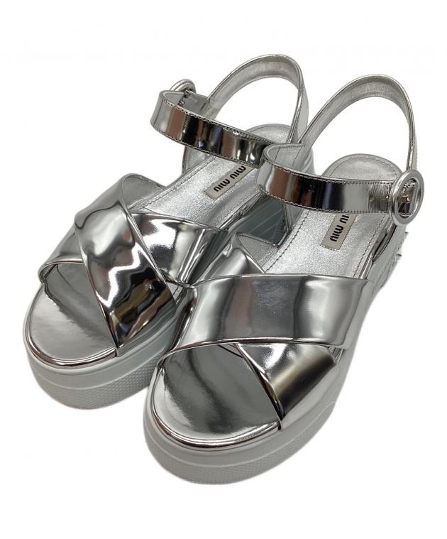 中古・古着通販】MIU MIU (ミュウミュウ) White Patent Leather Ankle