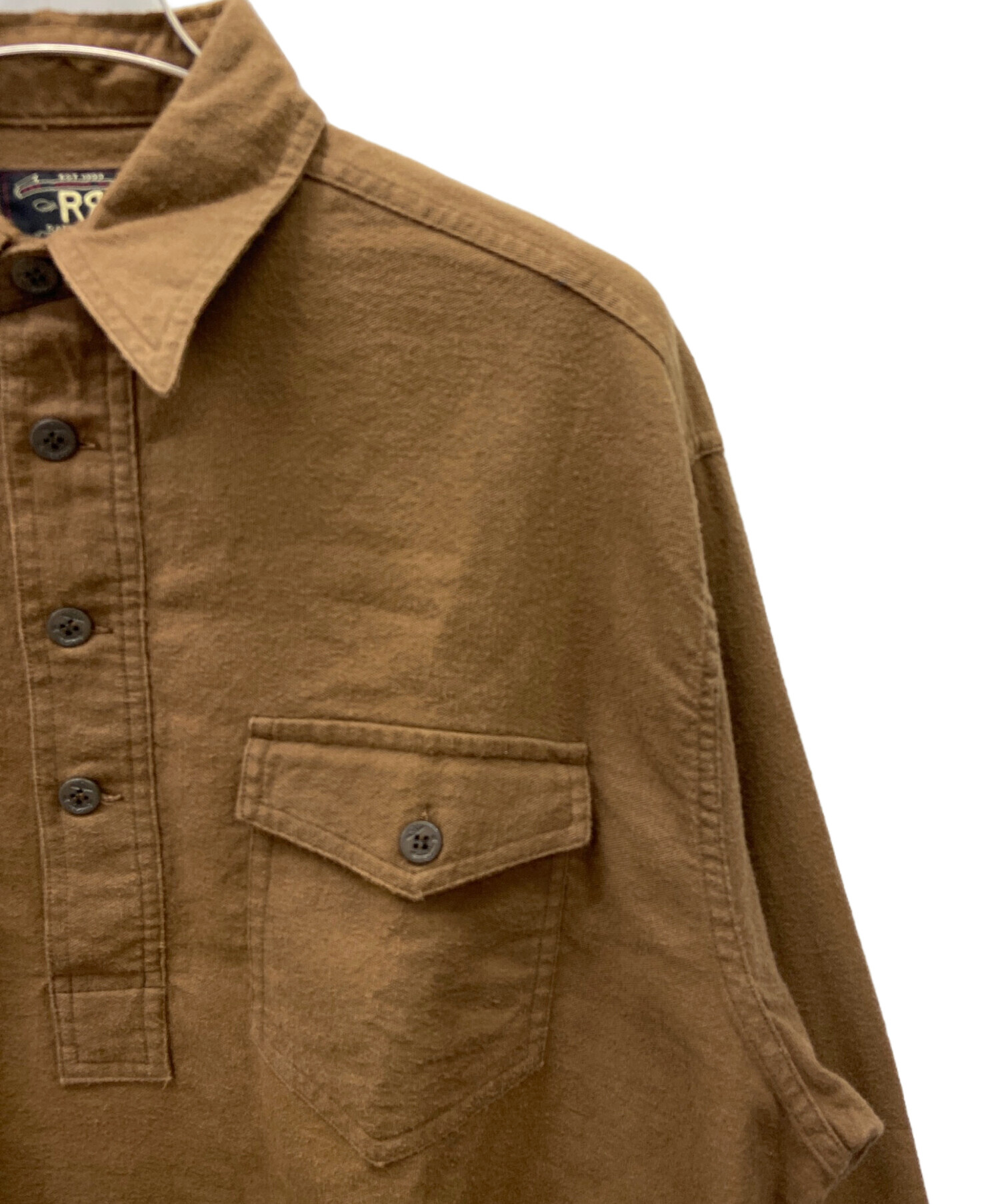 The LettersフランネルシャツMINEDENIM古着ヴィンテージRRL 中古・古着通販】RRL (ダブルアールエル) プルオーバーシャツ ブラウン