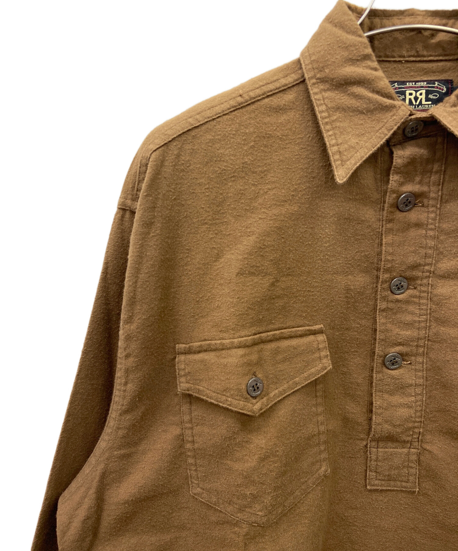 中古・古着通販】RRL (ダブルアールエル) プルオーバーシャツ ブラウン 