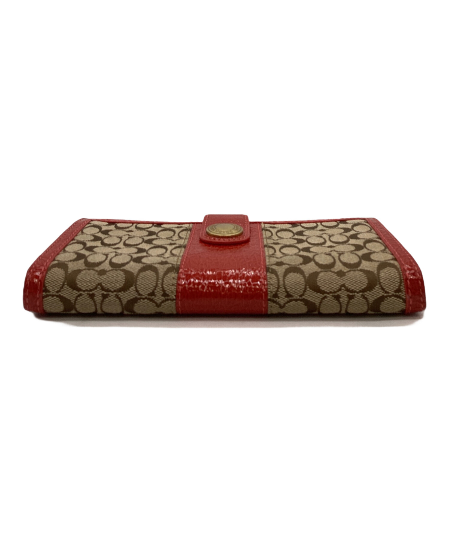COACH/二つ折り財布/シグネチャー/CH387/G23**/SAランク/63【中古】 中古・古着通販】COACH (コーチ) シグネチャー 2つ折り財布 レッド