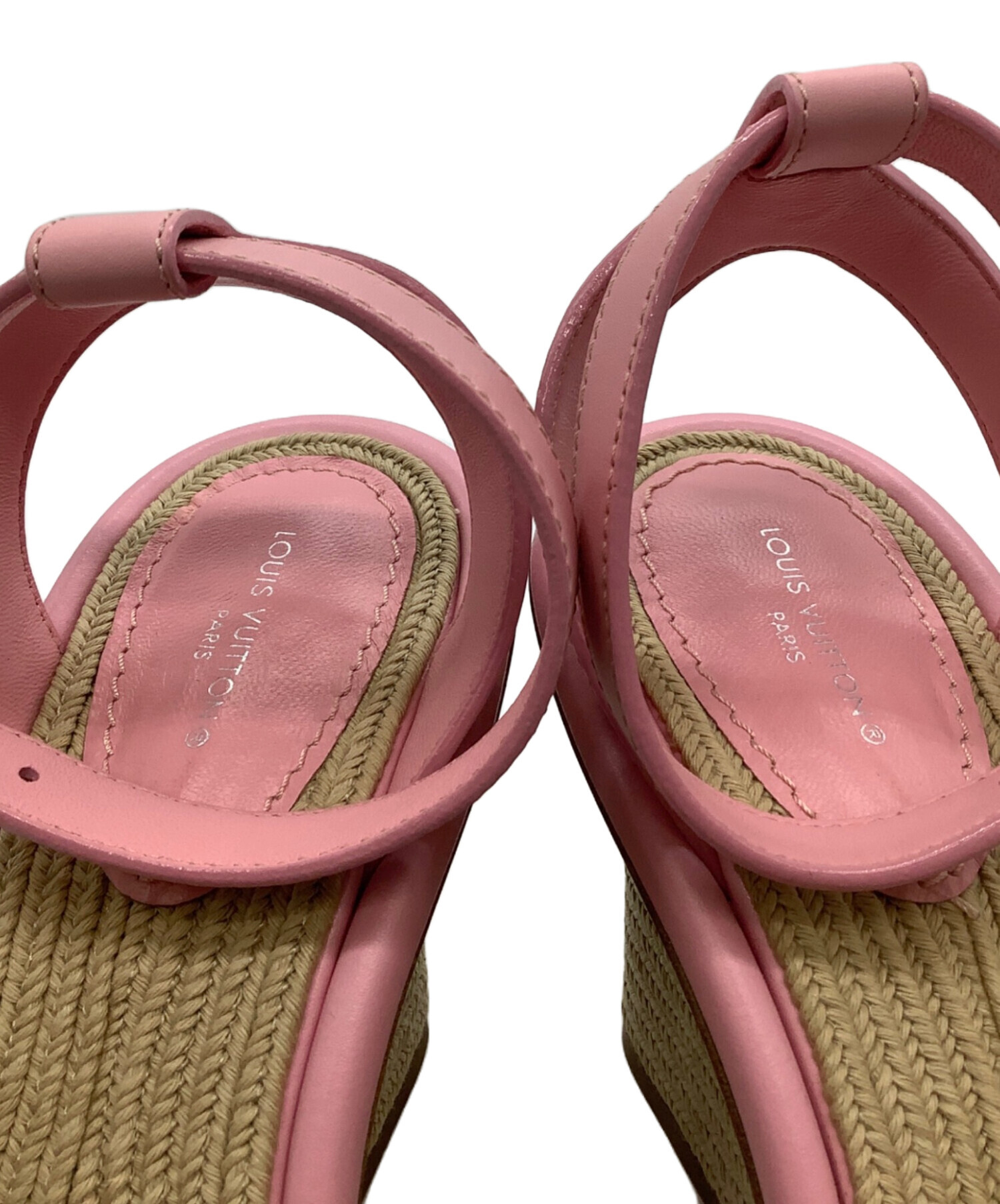 Louis Vuitton ピンク サンダル 中ヒール 中古・古着通販】LOUIS VUITTON (ルイ ヴィトン) LOUIS VUITTON マイア