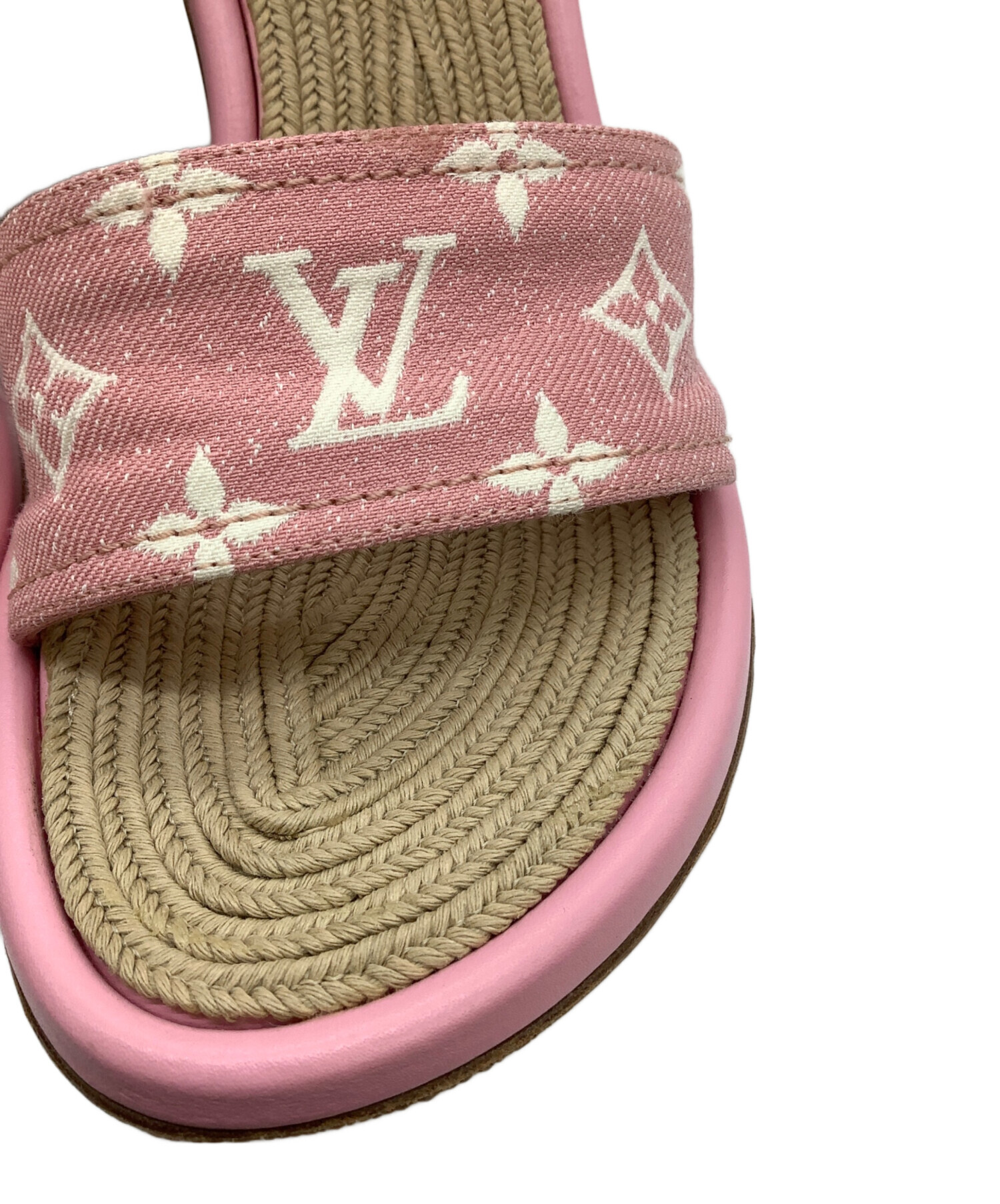 Louis Vuitton ウェッジソールサンダル ベージュ・ピンク 中古・古着通販】LOUIS VUITTON (ルイ ヴィトン) LOUIS VUITTON マイア