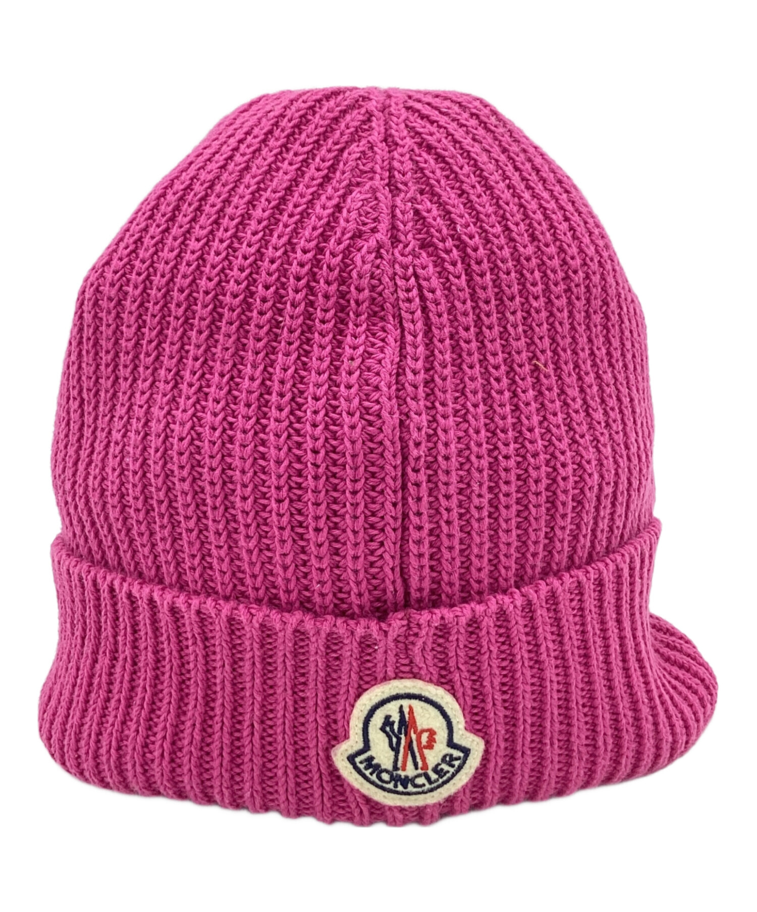 MONCLER ピンク ニット帽 BERRETTO TRICOT・美品 中古・古着通販】MONCLER (モンクレール) MONCLER BERRETTO ロゴパッチ