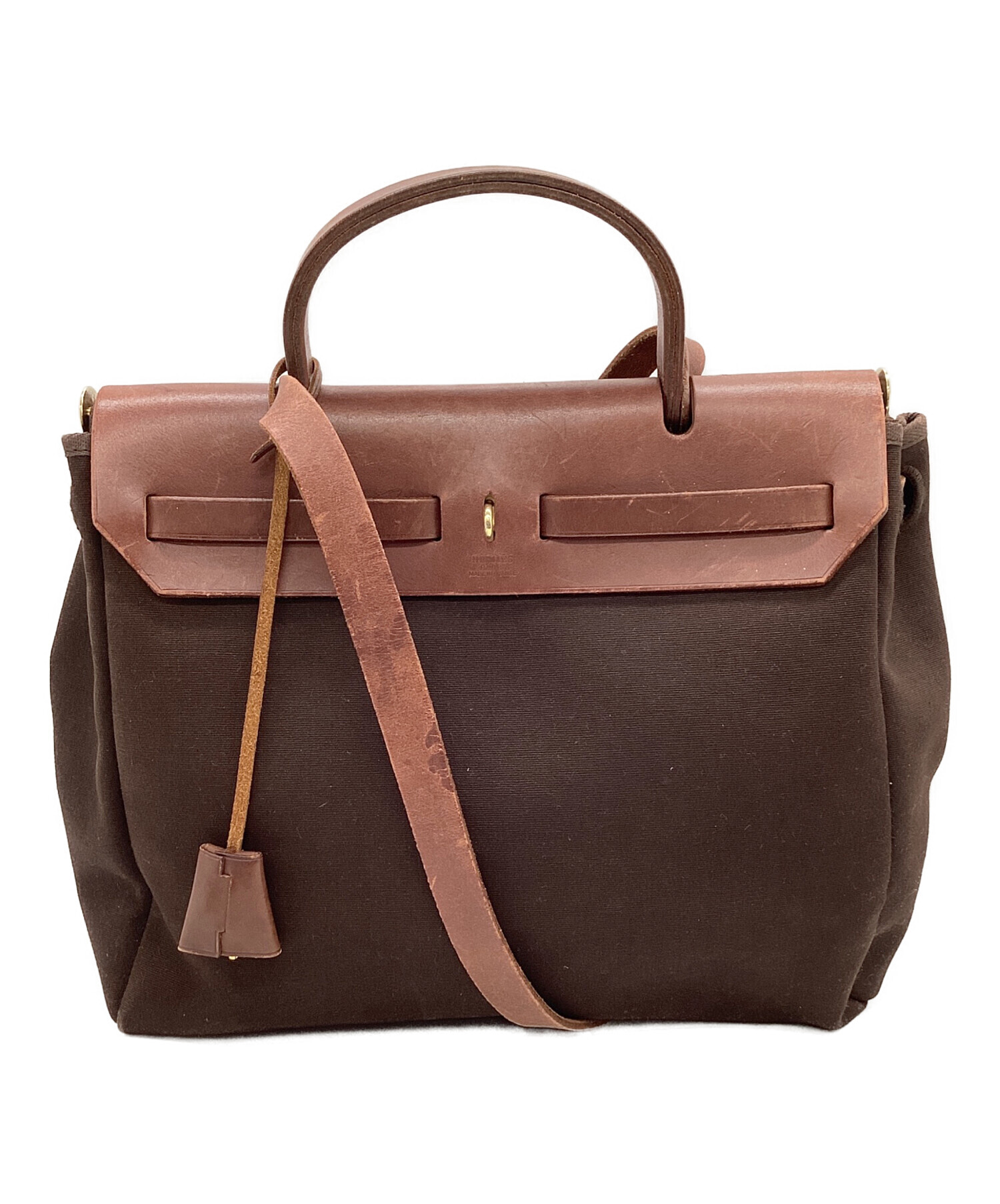中古・古着通販】HERMES (エルメス) 2WAYバッグ ブラウン×ホワイト 