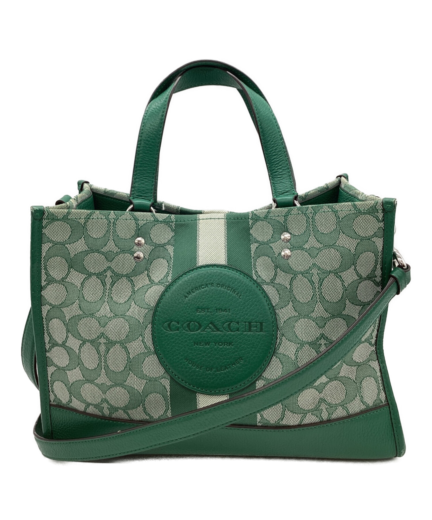 【希少色】COACHコーチ2wayハンドバッグ グリーン 中古・古着通販】COACH (コーチ) COACH 2WAYバッグ グリーン｜ブランド