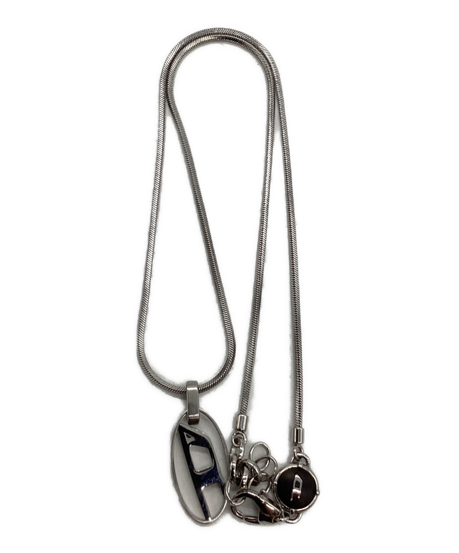 中古・古着通販】DIESEL (ディーゼル) Dロゴネックレス シルバー