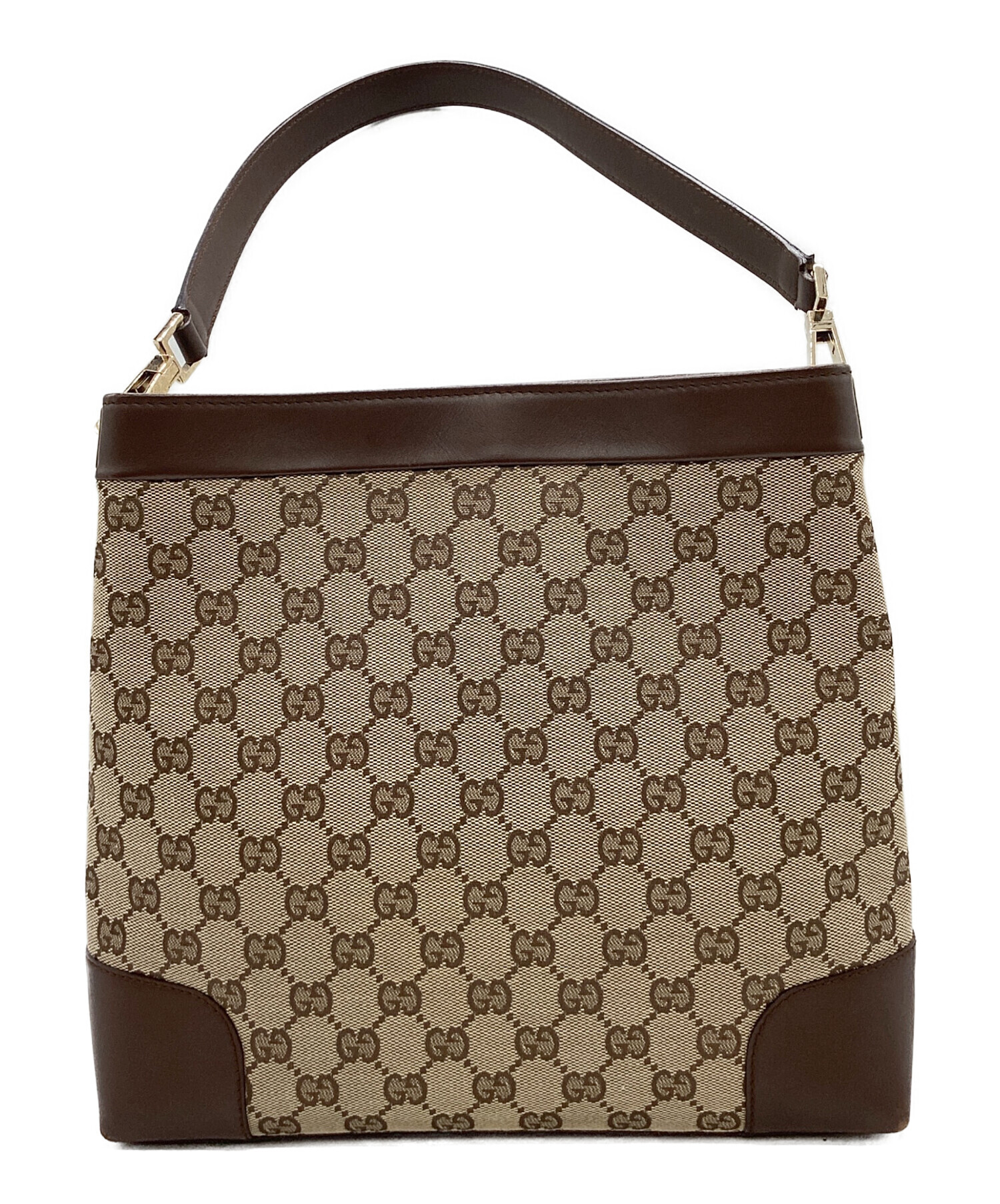 GUCCI ブラウン レザー ワンショルダー バッグ 中古・古着通販】GUCCI (グッチ) ワンショルダーバッグ ブラウン