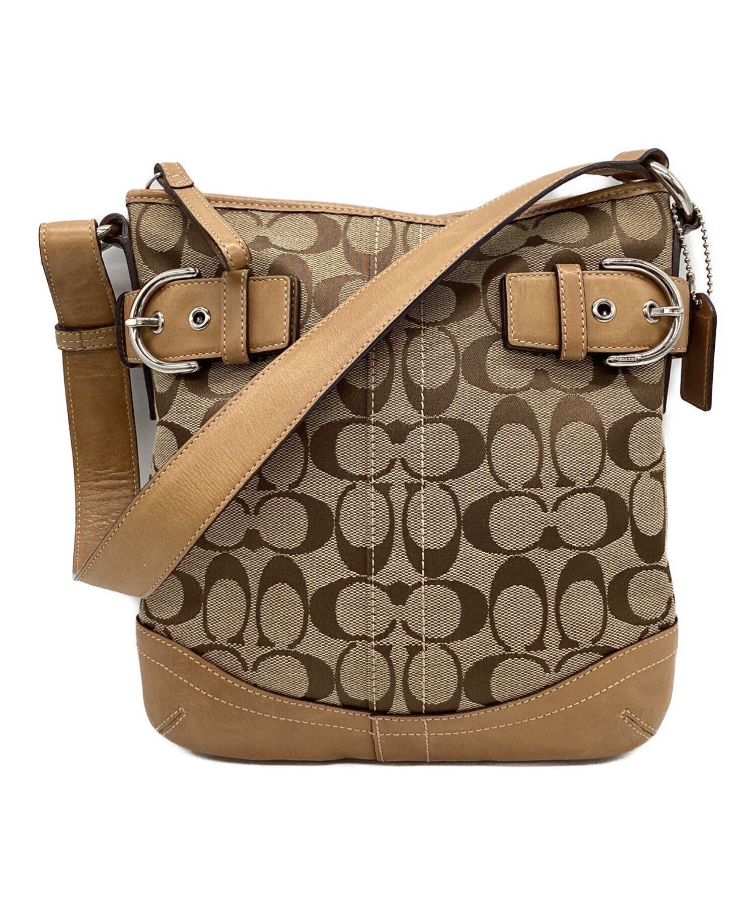 コーチ COACH シグネチャー ワンショルダーバッグ ブラウン　美品 中古・古着通販】COACH (コーチ) COACH シグネチャー ワンショルダー