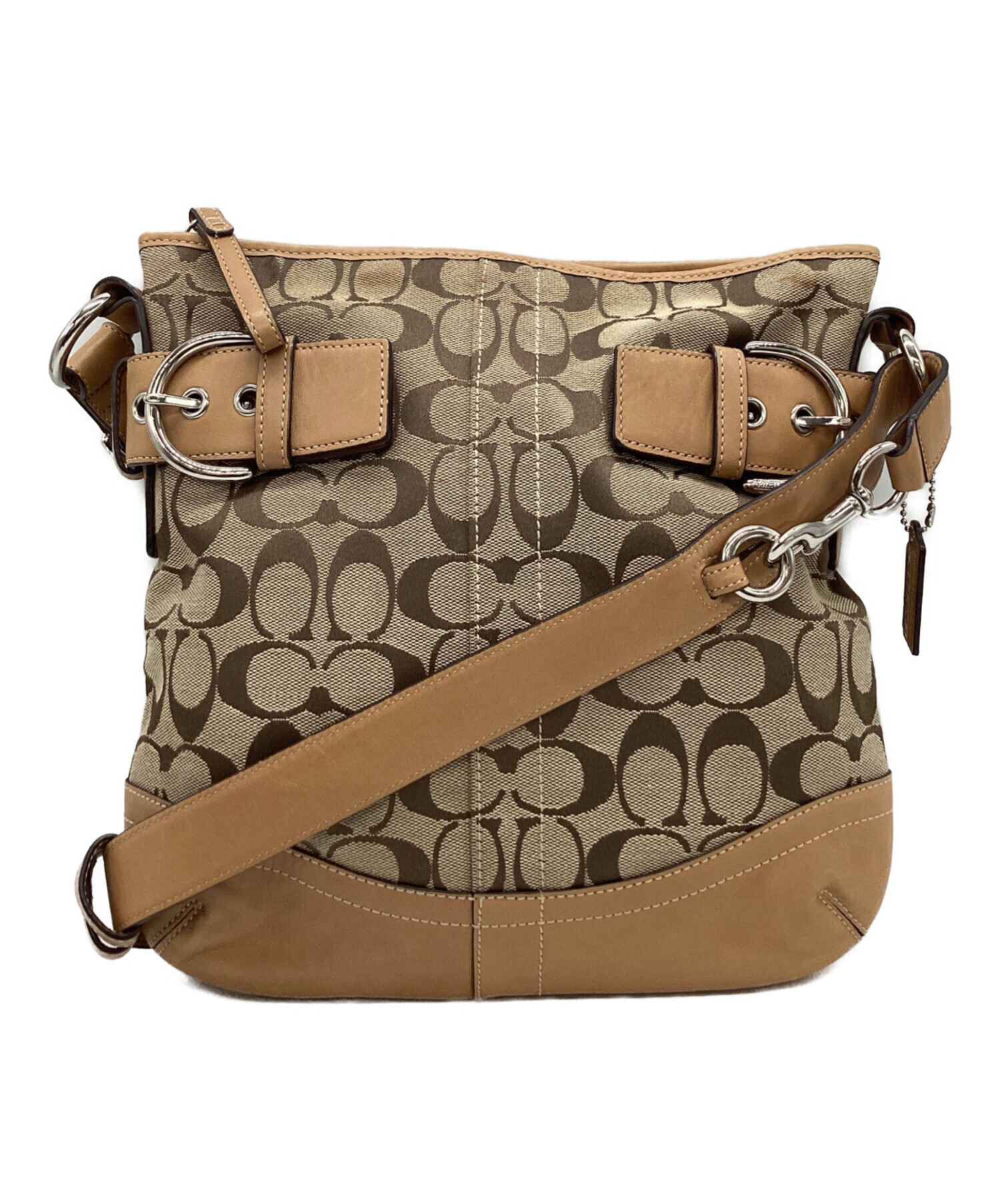 未使用級☆COACHコーチ チェーンショルダーカメラバッグ ブラウンシグネチャー 中古・古着通販】COACH (コーチ) COACH シグネチャー ショルダーバッグ