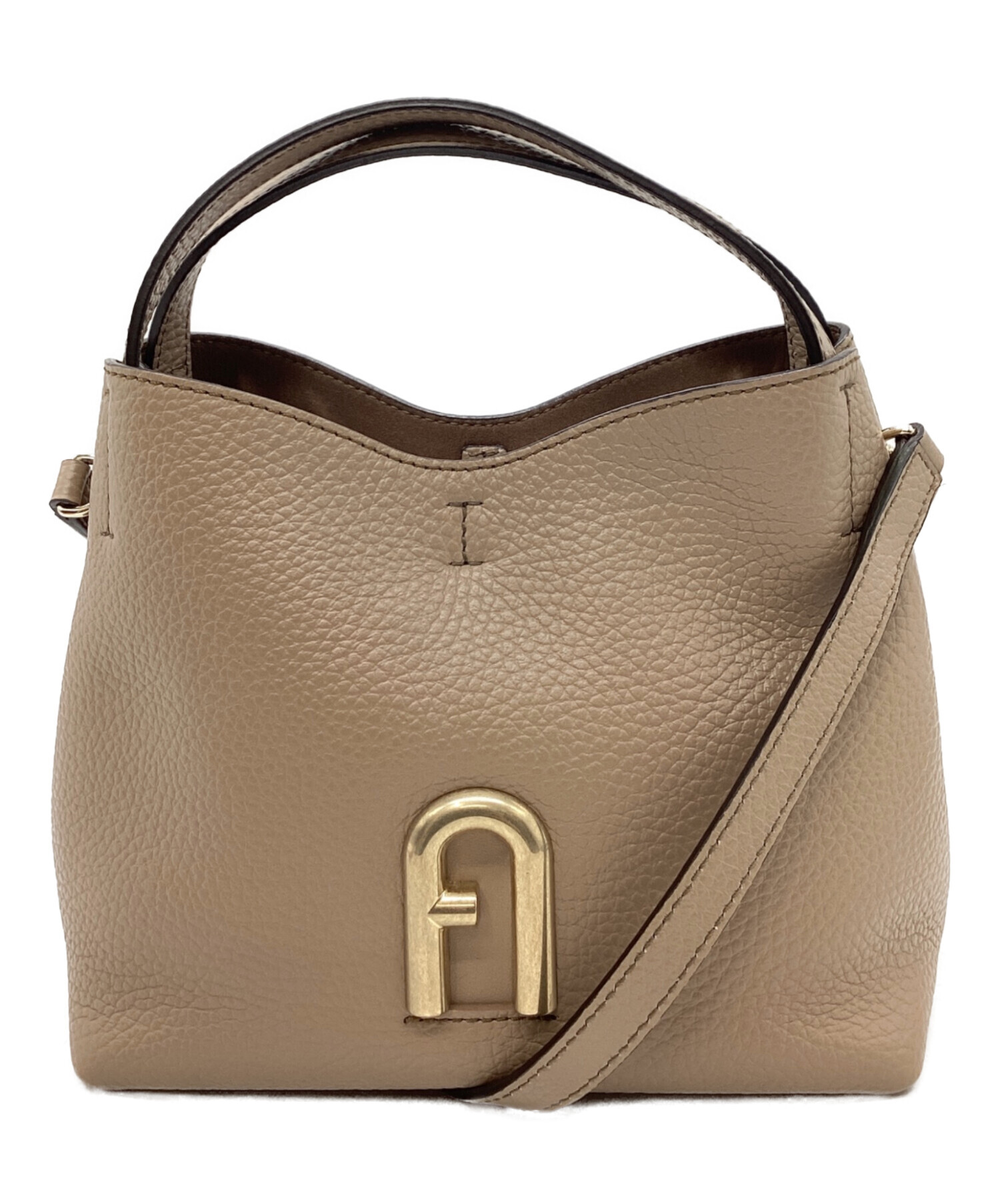 現行モデル フルラ 2wayショルダーバッグ プリムラ アーチロゴ ベージュ 中古・古着通販】FURLA (フルラ) FURLA プリムラ 2WAYバッグ ベージュ