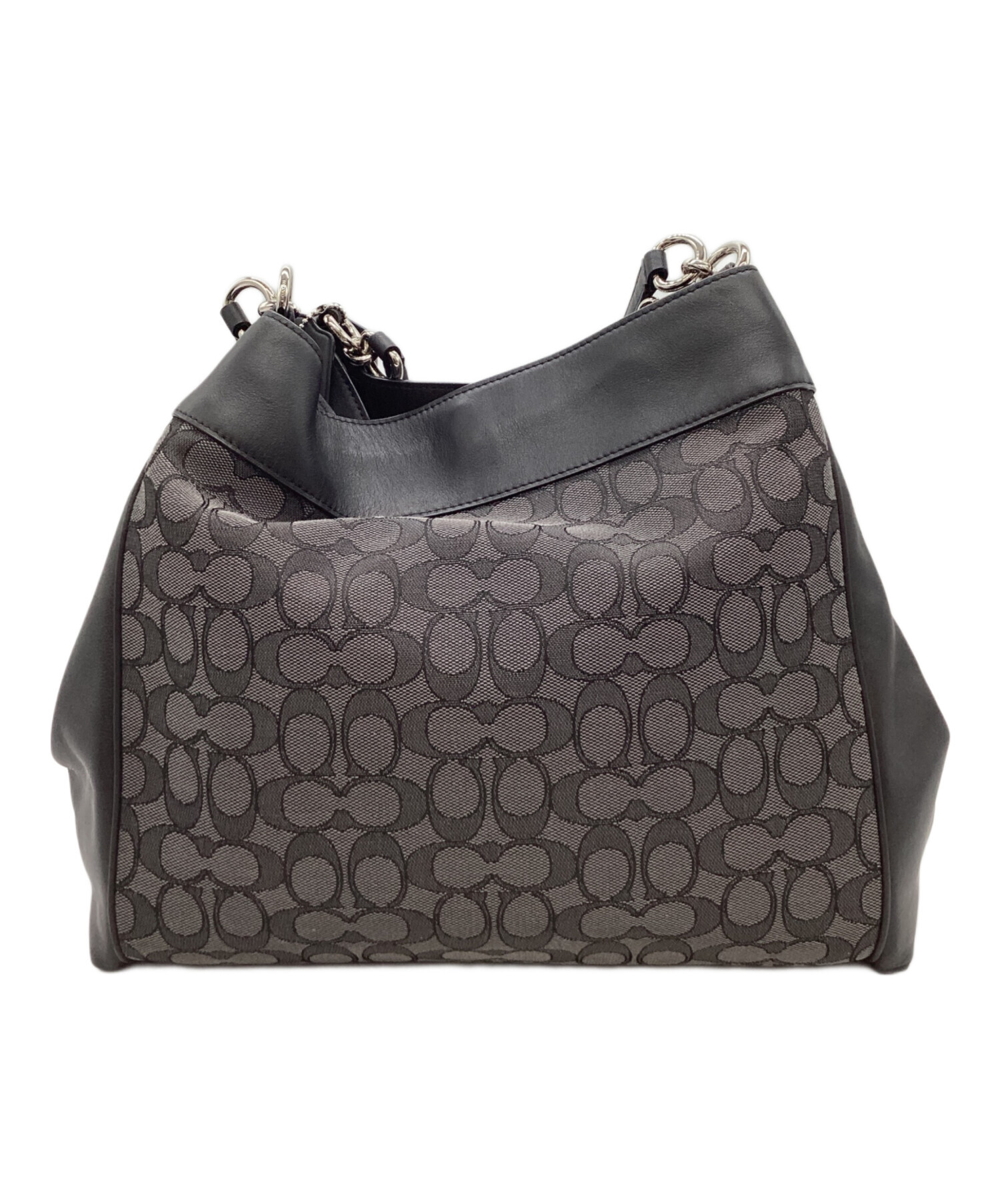 新品★コーチ ハンドバッグ グレー ブラック 中古・古着通販】COACH (コーチ) COACH ハンドバッグ グレー×ブラック
