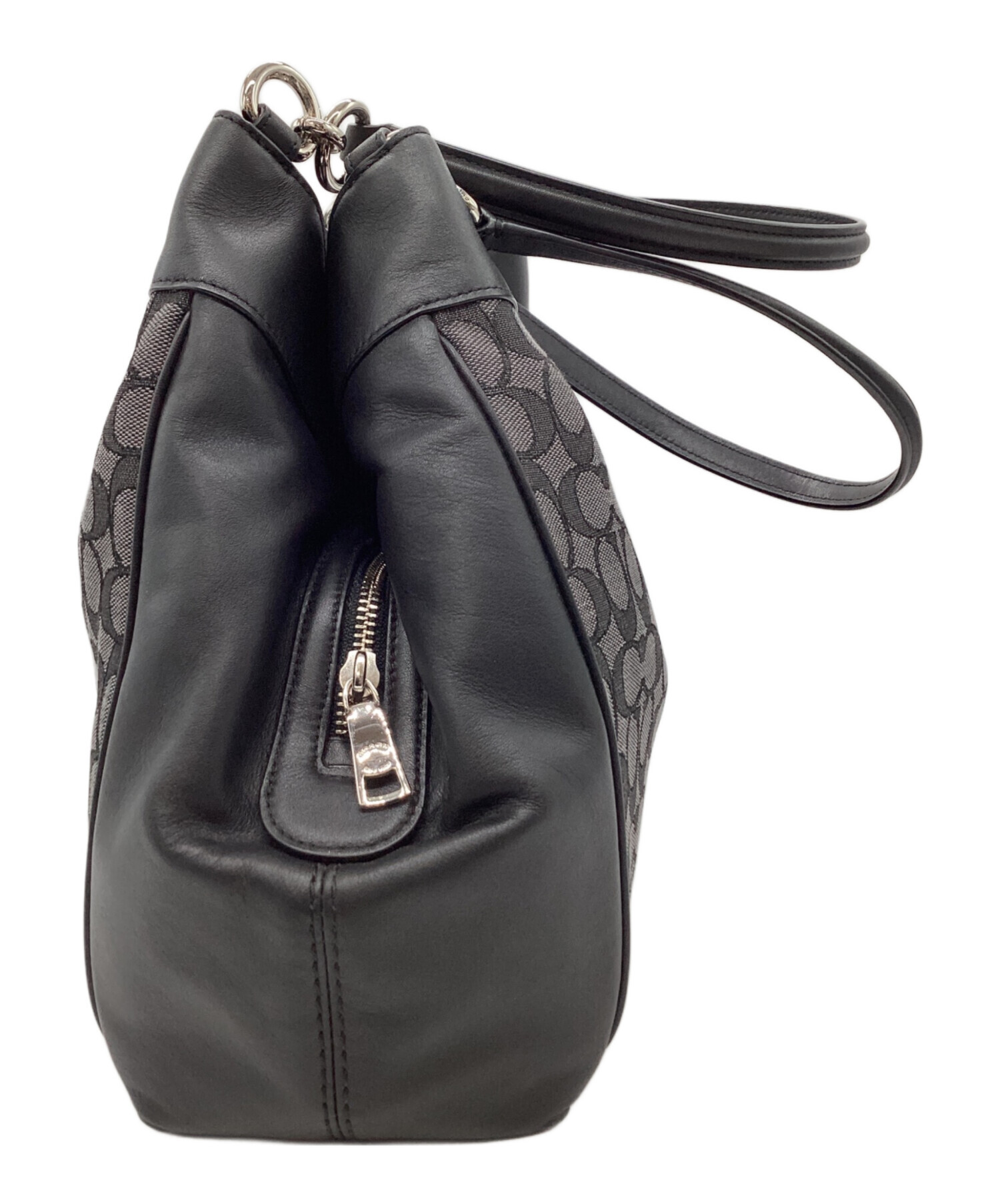 中古・古着通販】COACH (コーチ) COACH ハンドバッグ グレー×ブラック 