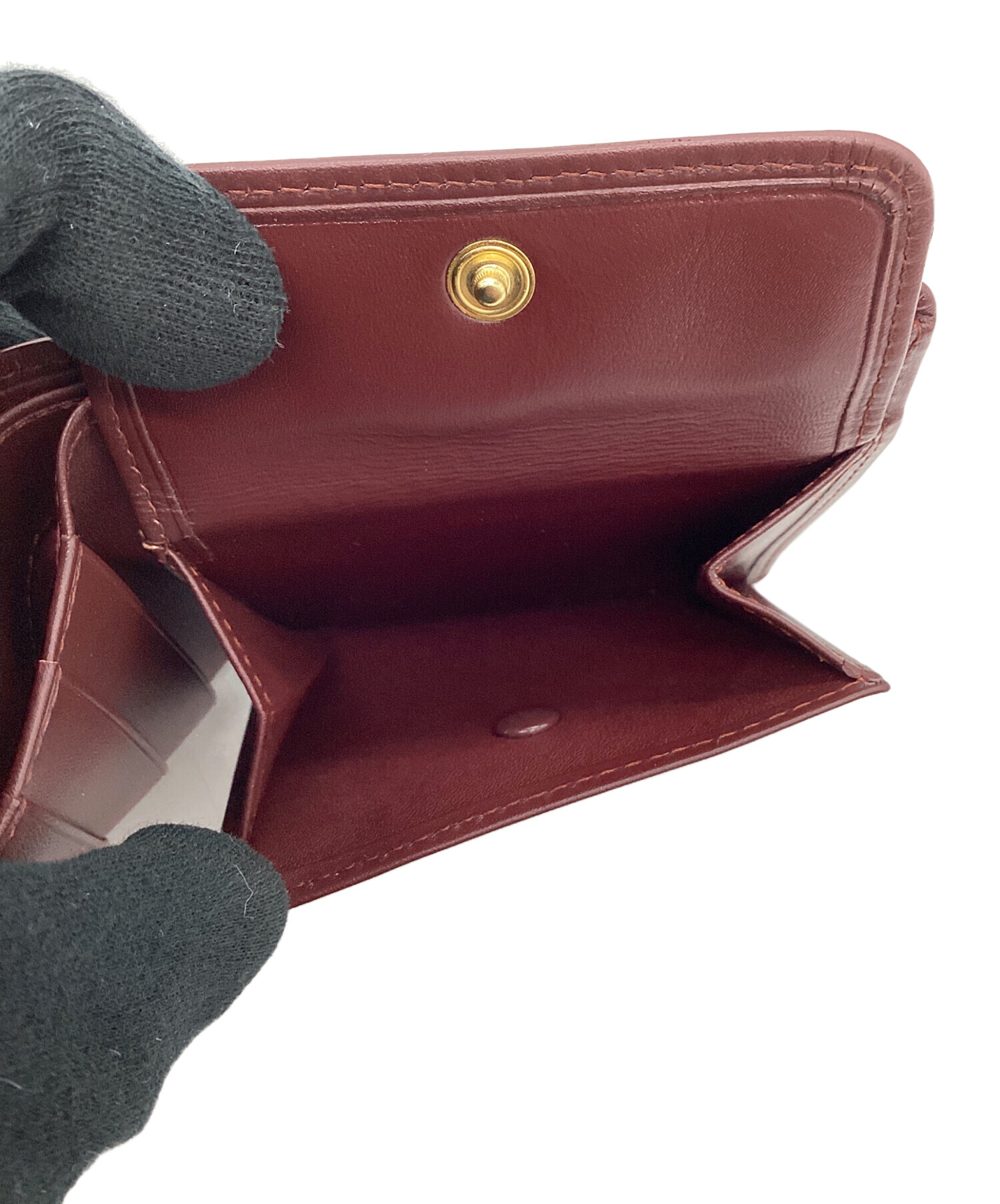 中古・古着通販】Cartier (カルティエ) 2つ折り財布 ボルドー サイズ