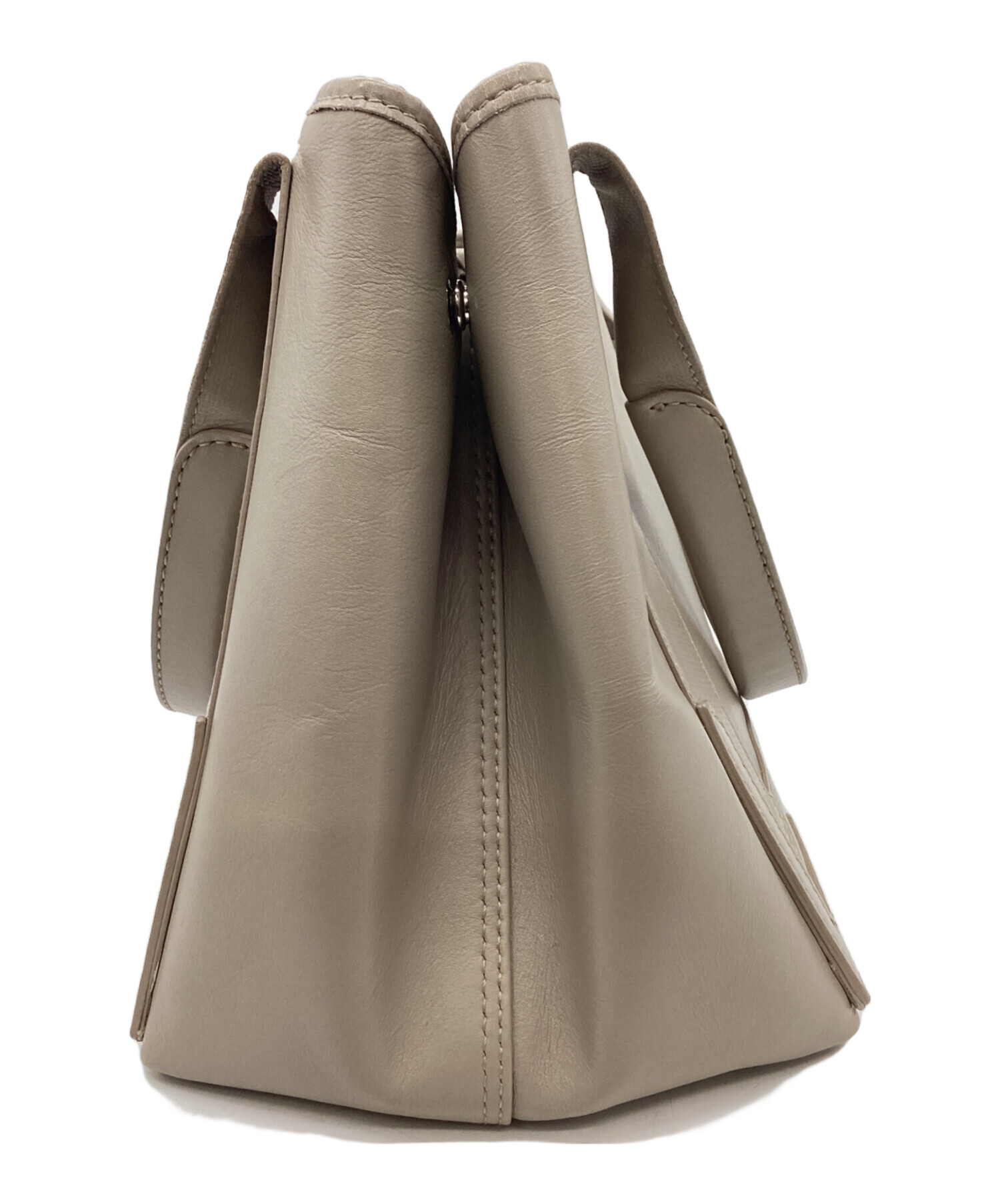 BALENCIAGA ハンドバッグ ベージュ/グレー 中古・古着通販】BALENCIAGA (バレンシアガ) BALENCIAGA NAVY CABAS S