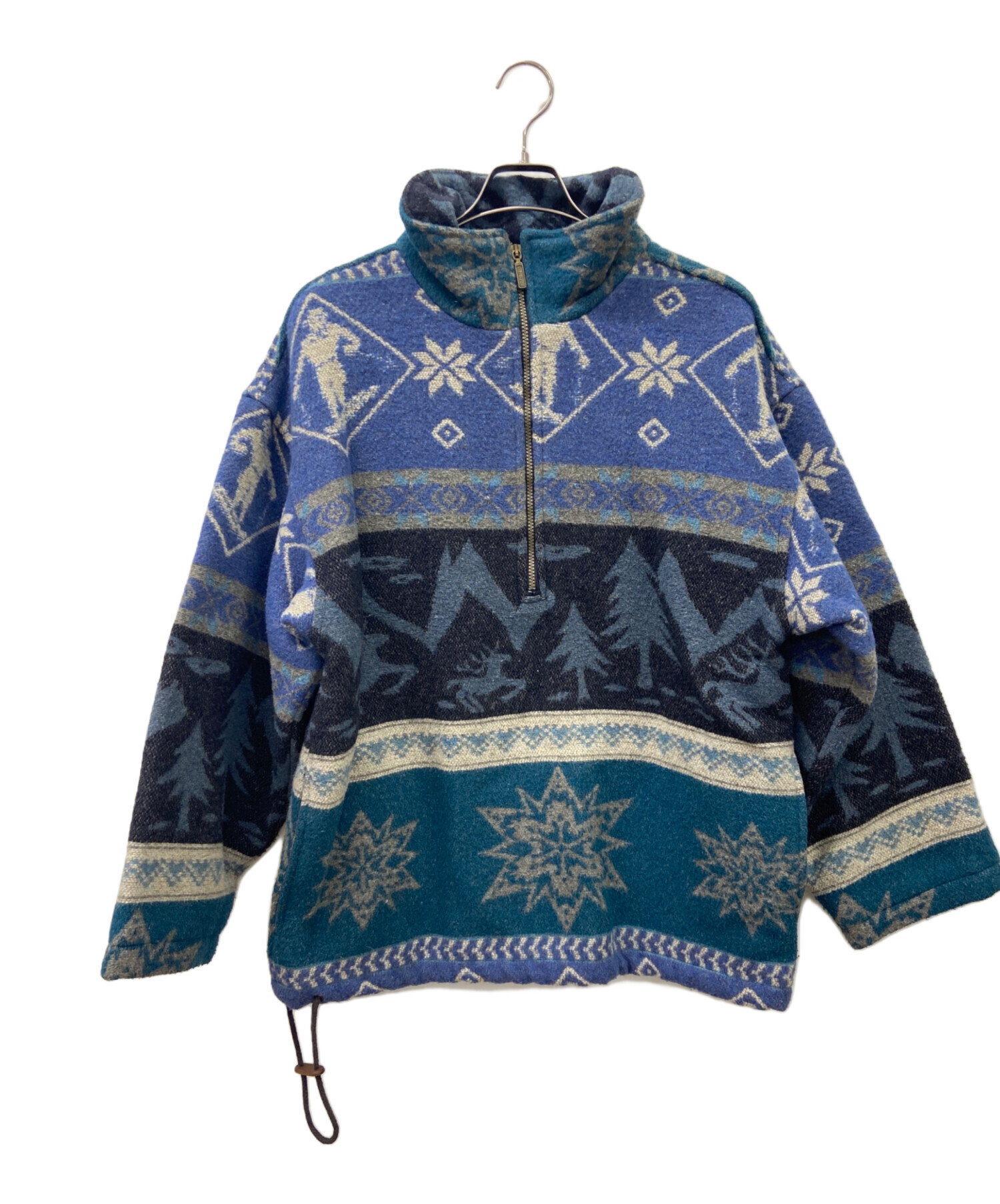エルエルビーン フリースプルオーバー 長袖 ノルディック柄 青 水色 中古・古着通販】L.L.Bean (エルエルビーン) プルオーバージャケット