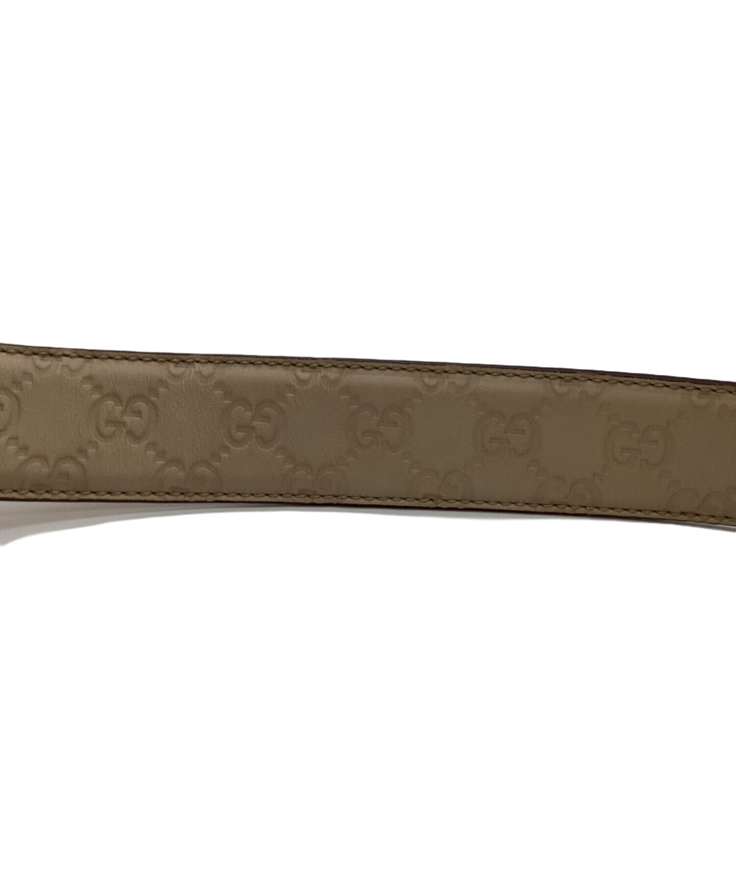 GUCCI グッチ GGバックル レザーベルト イタリア製 本革 ベージュ系 中古・古着通販】GUCCI (グッチ) GUCCI インターロッキングGバックル