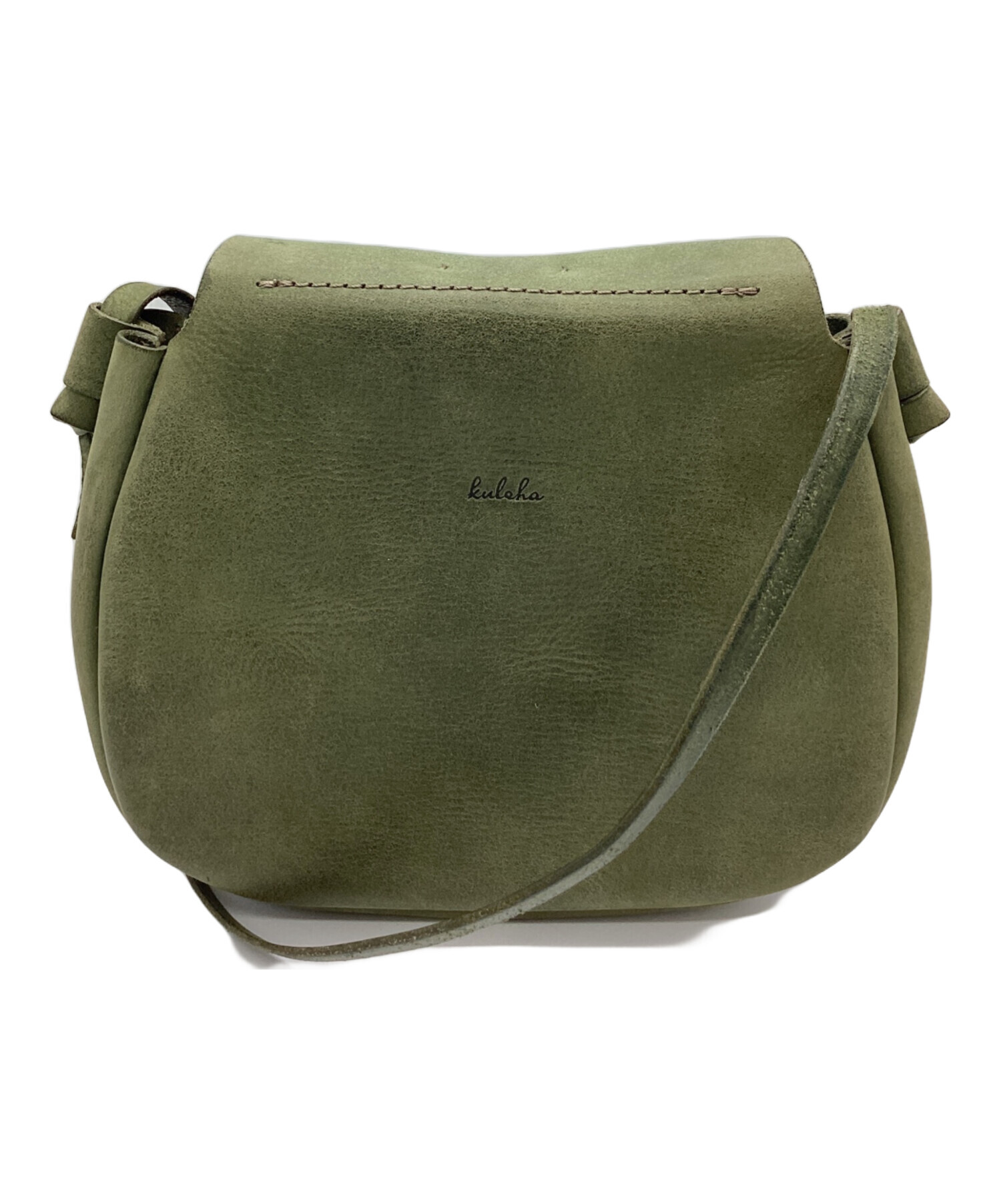 kuleha レザーショルダーバッグ 中古・古着通販】kuleha (クレア) KULEHA ショルダーバッグ グリーン
