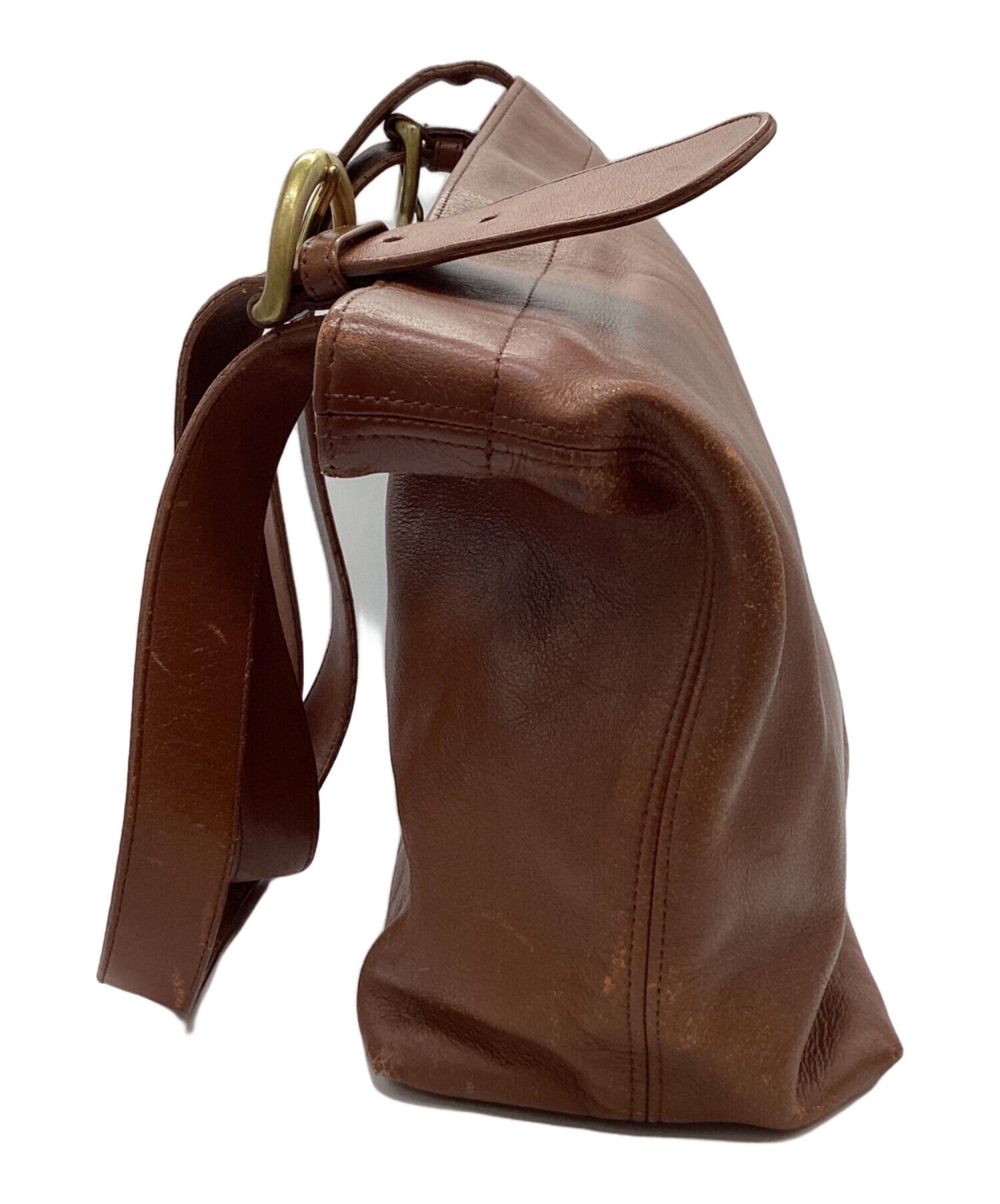 old coach ダークブラウン レザー トートバッグ 中古・古着通販】COACH (コーチ) OLD COACH レザートートバッグ