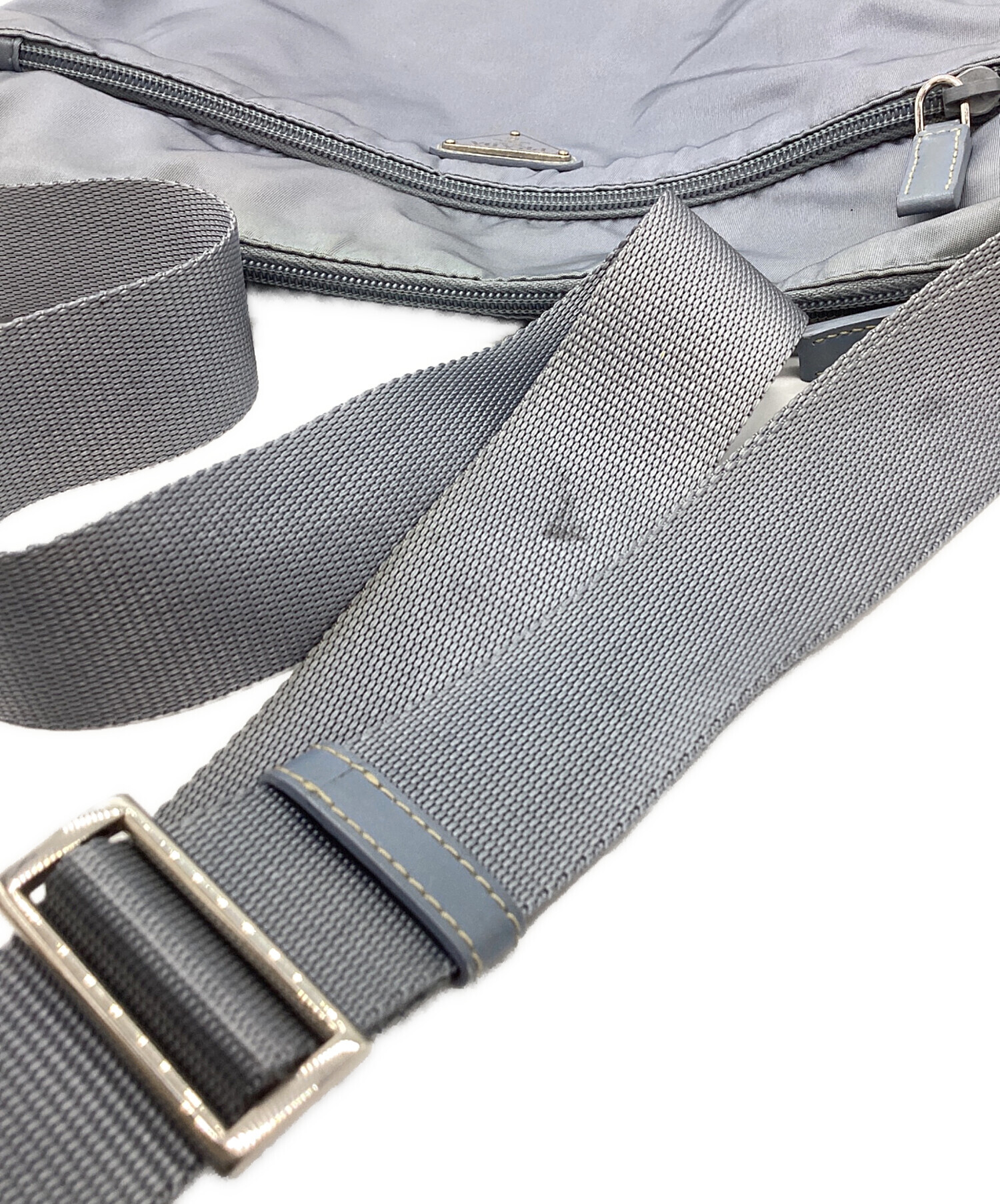 プラダ　ナイロンバッグ　ブルーグレー 中古・古着通販】PRADA (プラダ) PRADA ナイロンショルダーバッグ