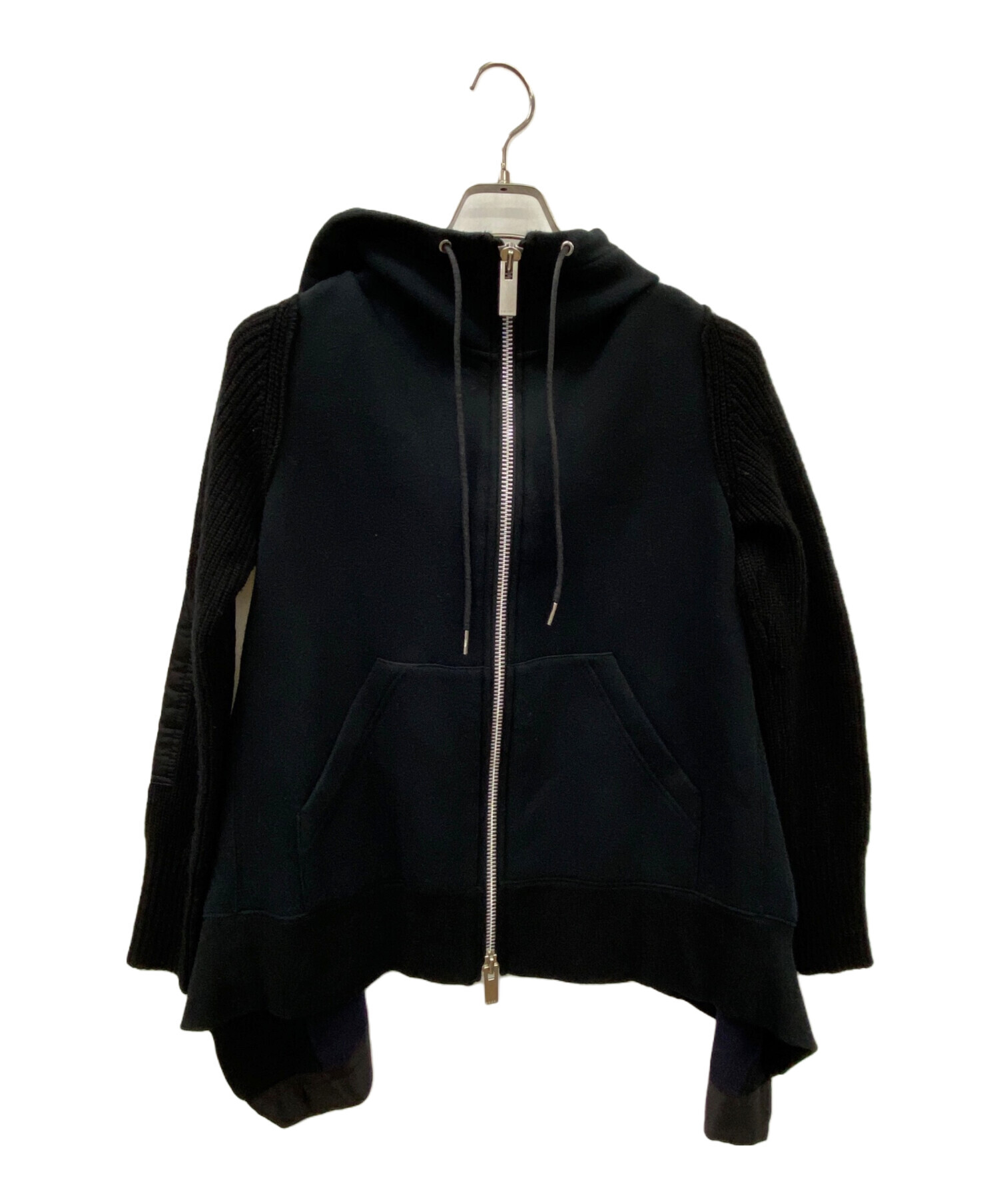 sacai サカイ プルオーバー パーカー ネイビー 中古・古着通販】sacai (サカイ) sacai ジップパーカー ネイビー