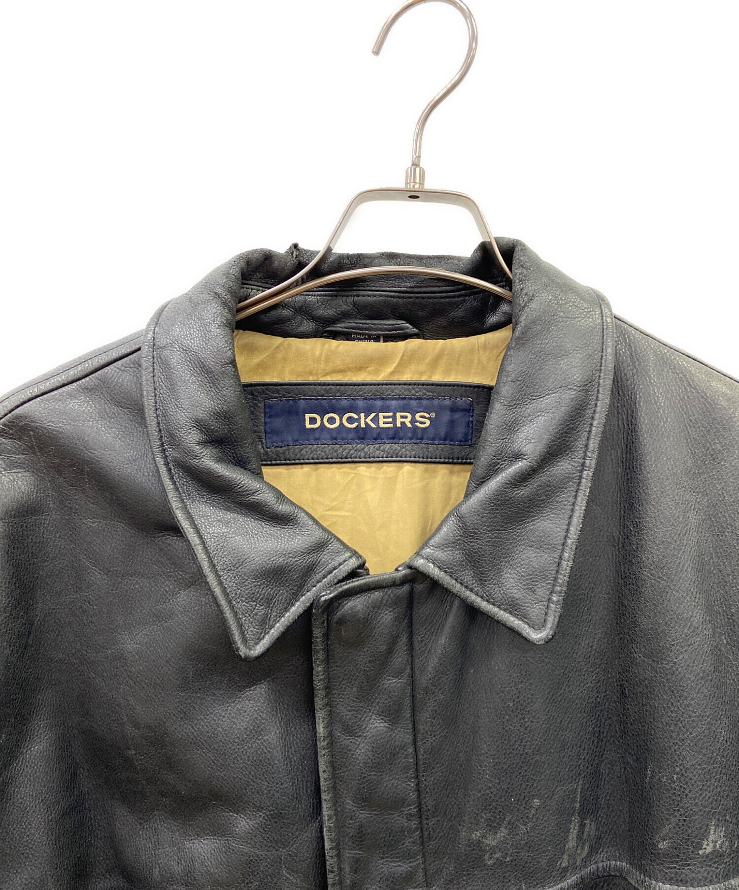 中古・古着通販】DOCKERS (ドッカーズ) レザージャケット ブラック