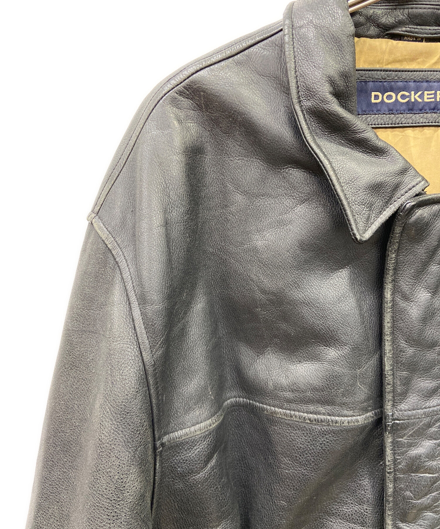 中古・古着通販】DOCKERS (ドッカーズ) レザージャケット ブラック