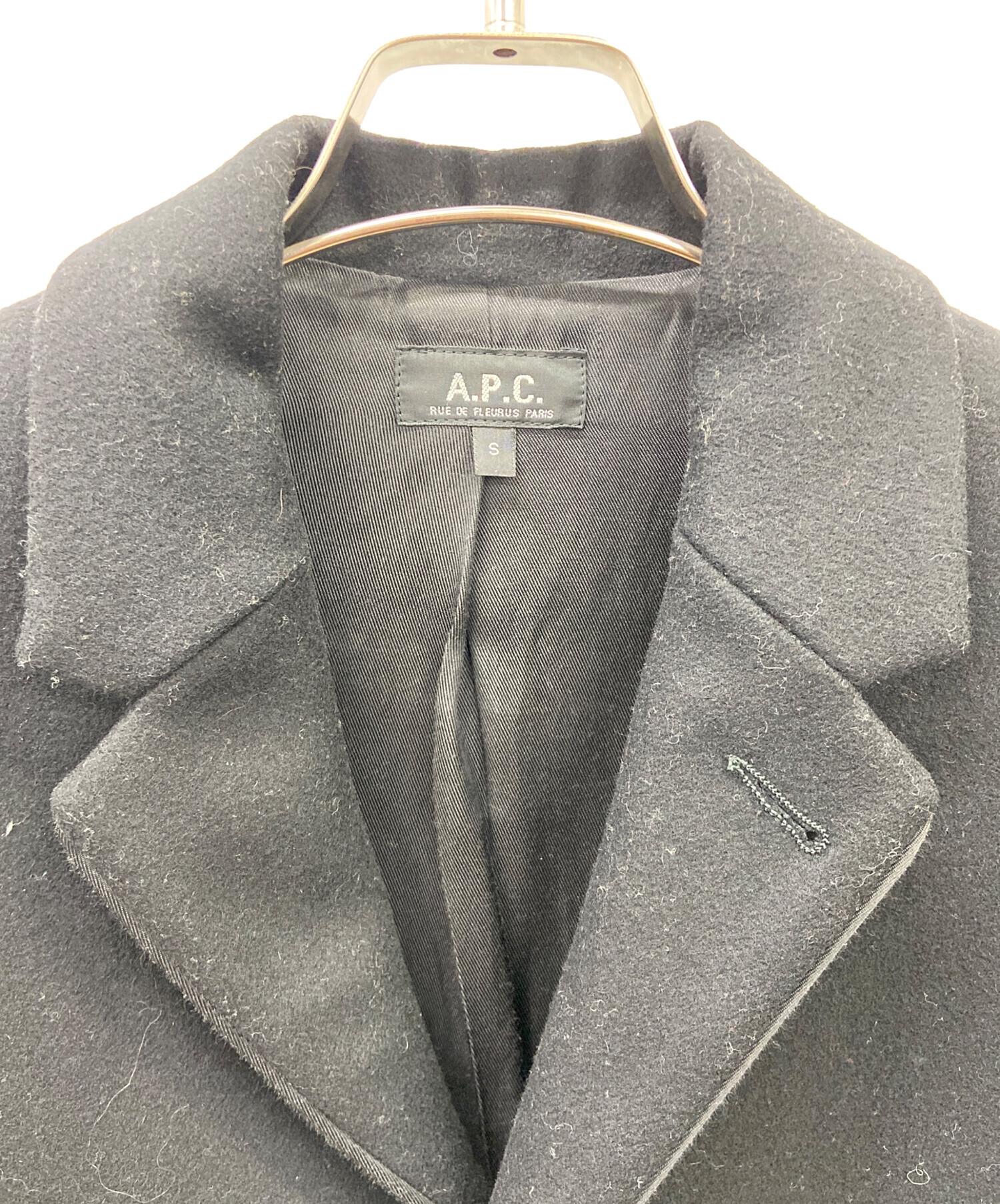 中古・古着通販】A.P.C. (アーペーセー) チェスターコート ブラック