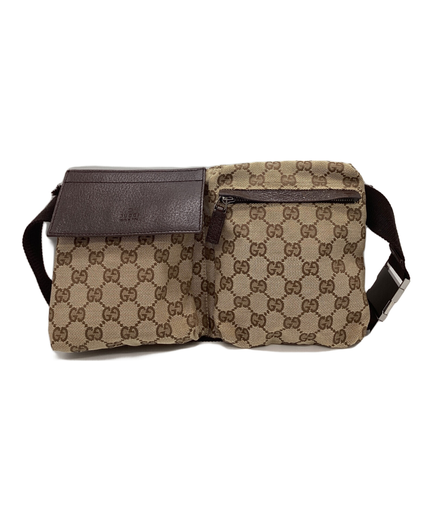 GUCCI グッチ GGキャンバス ウエストバッグ ボディバッグ ブラウン 中古・古着通販】GUCCI (グッチ) GUCCI GGキャンバス ウエストポーチ