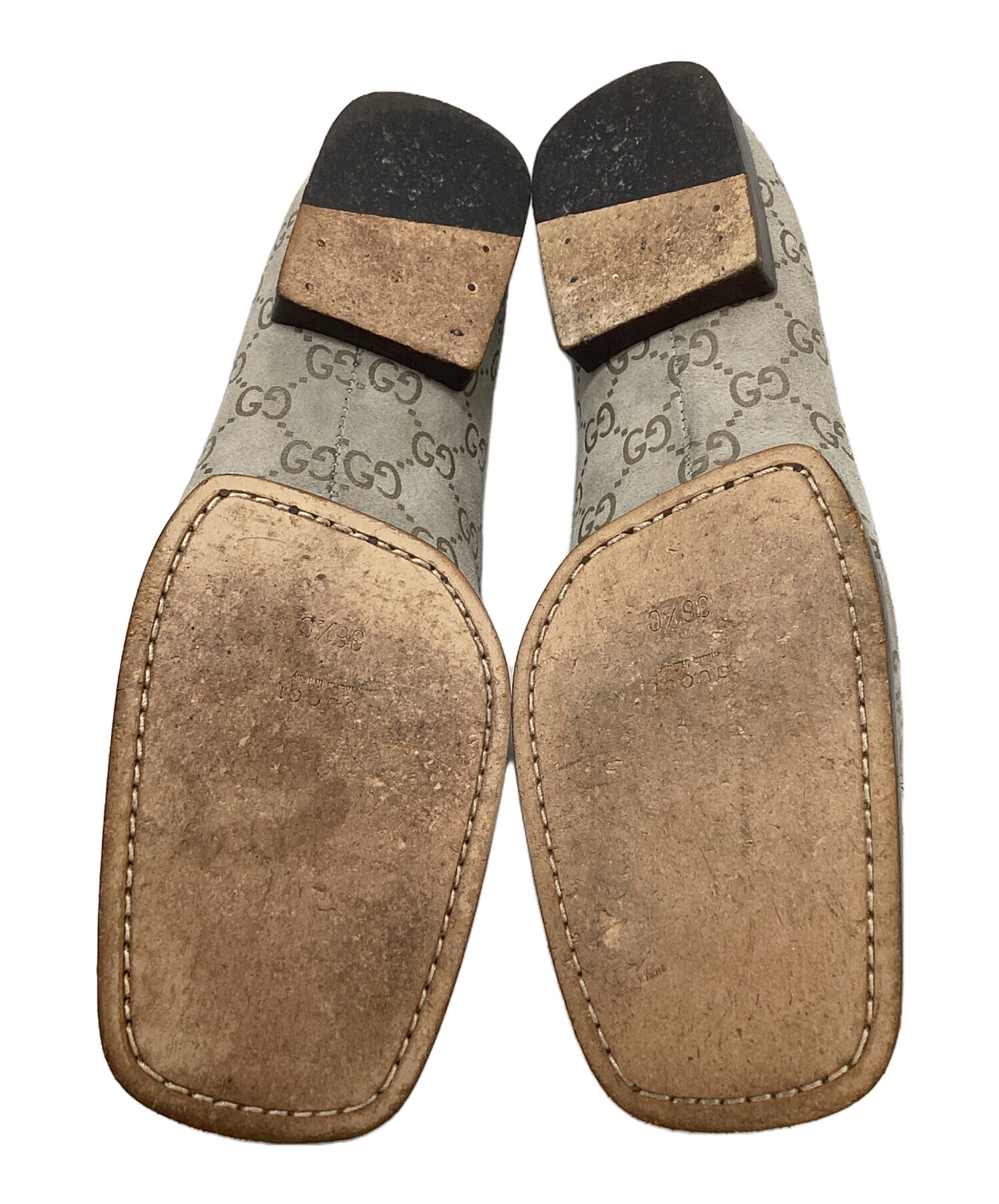 良品 サイズ37 グッチ シマ フラットパンプス レザー 茶色 シェリーライン 中古・古着通販】GUCCI (グッチ) フラットパンプス ベージュ×ブラウン