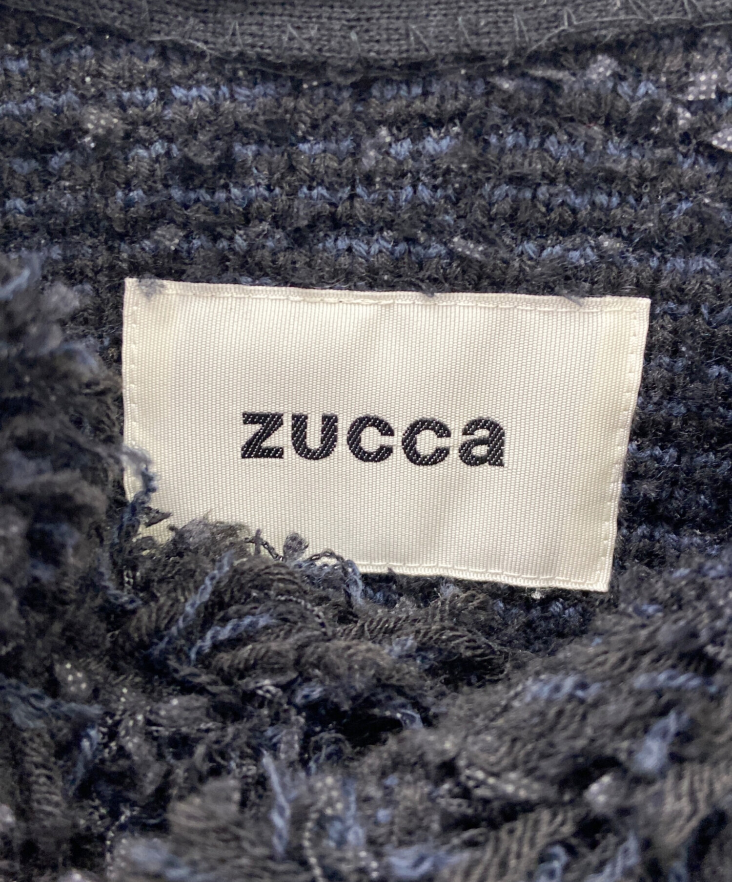 中古・古着通販】ZUCCA (ズッカ) ZUCCA ノーカラージャケット ブラック