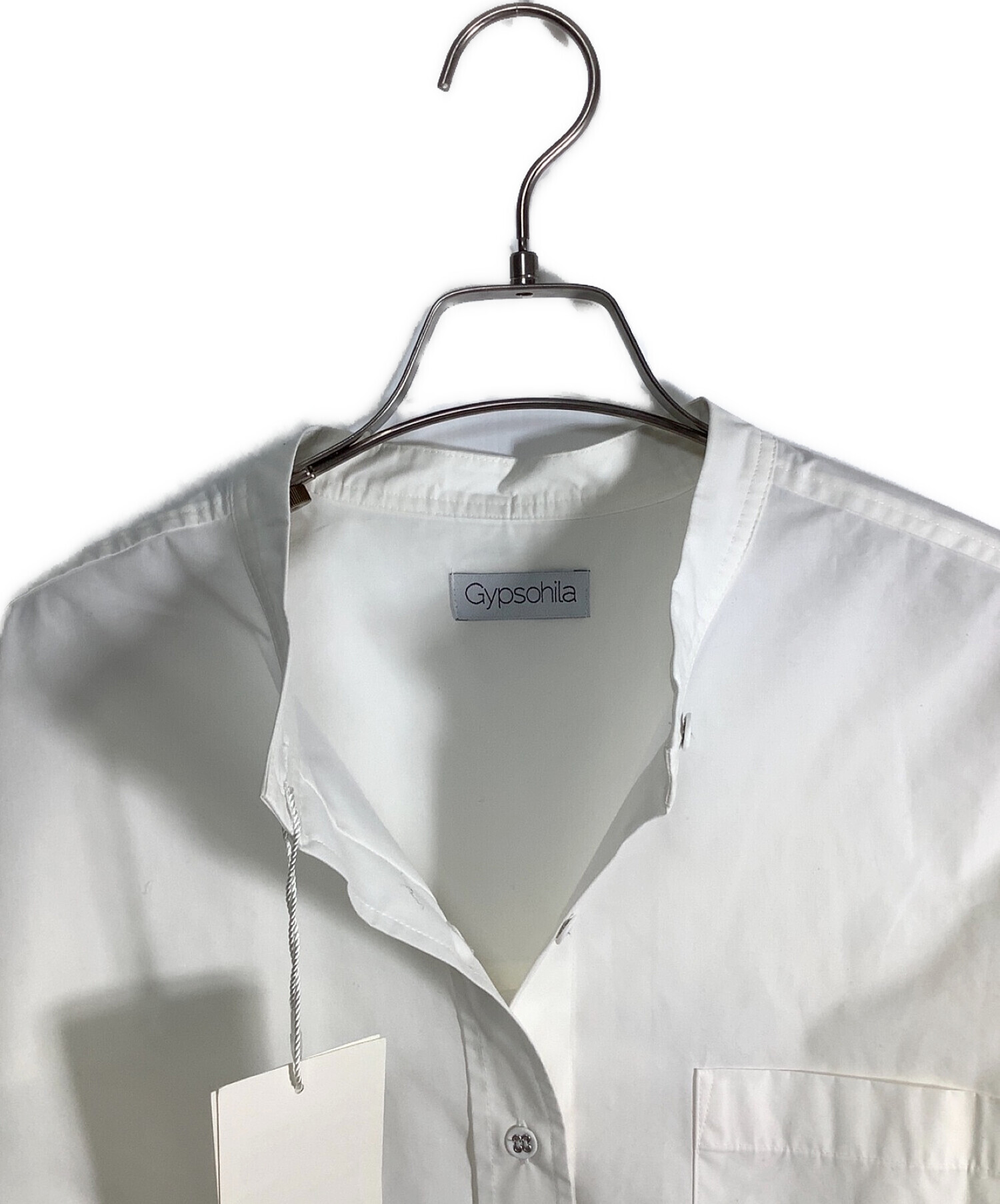 中古・古着通販】Gypsohila (ジプソフィア) ノーカラーシャツ ホワイト
