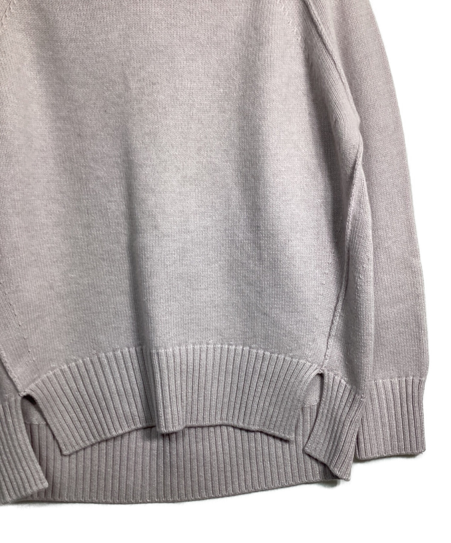 ドゥロワー★16G天竺編みクルーフレンチスリーブニット　ニットソー　ネイビー 極美品 ドゥロワー☆16G天竺編みクルーフレンチスリーブニット