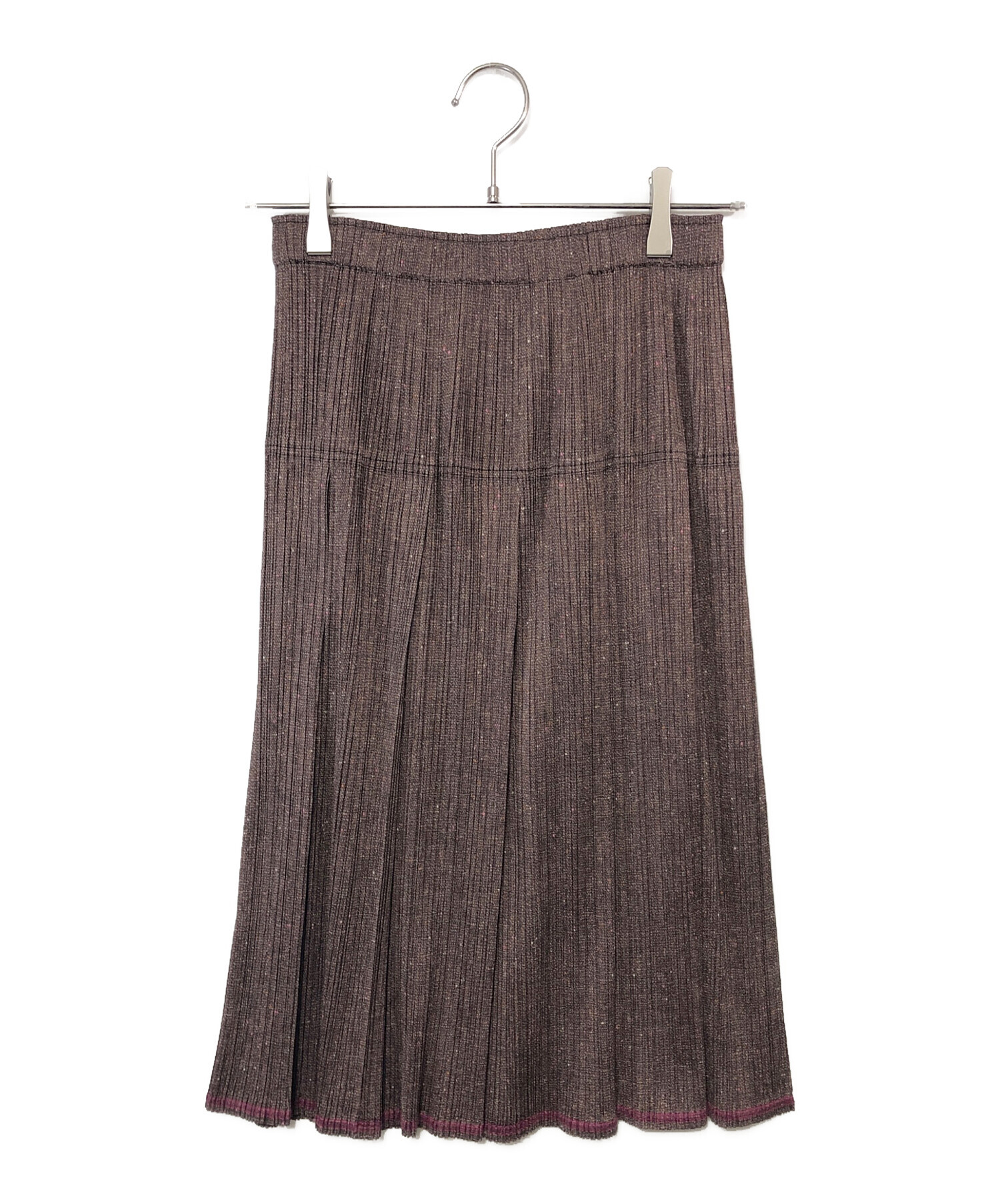 プリーツプリーズPLEATS PLEASE プリーツロングスカート ベージュ3