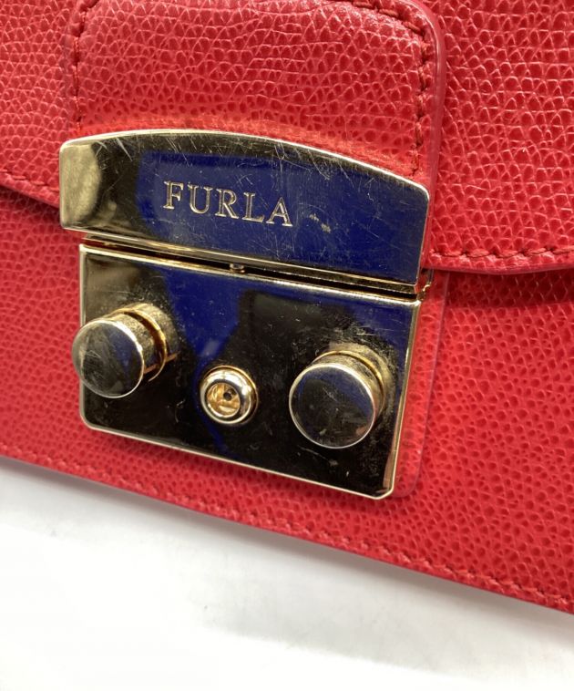 中古・古着通販】FURLA (フルラ) ミニチェーンショルダーバッグ レッド
