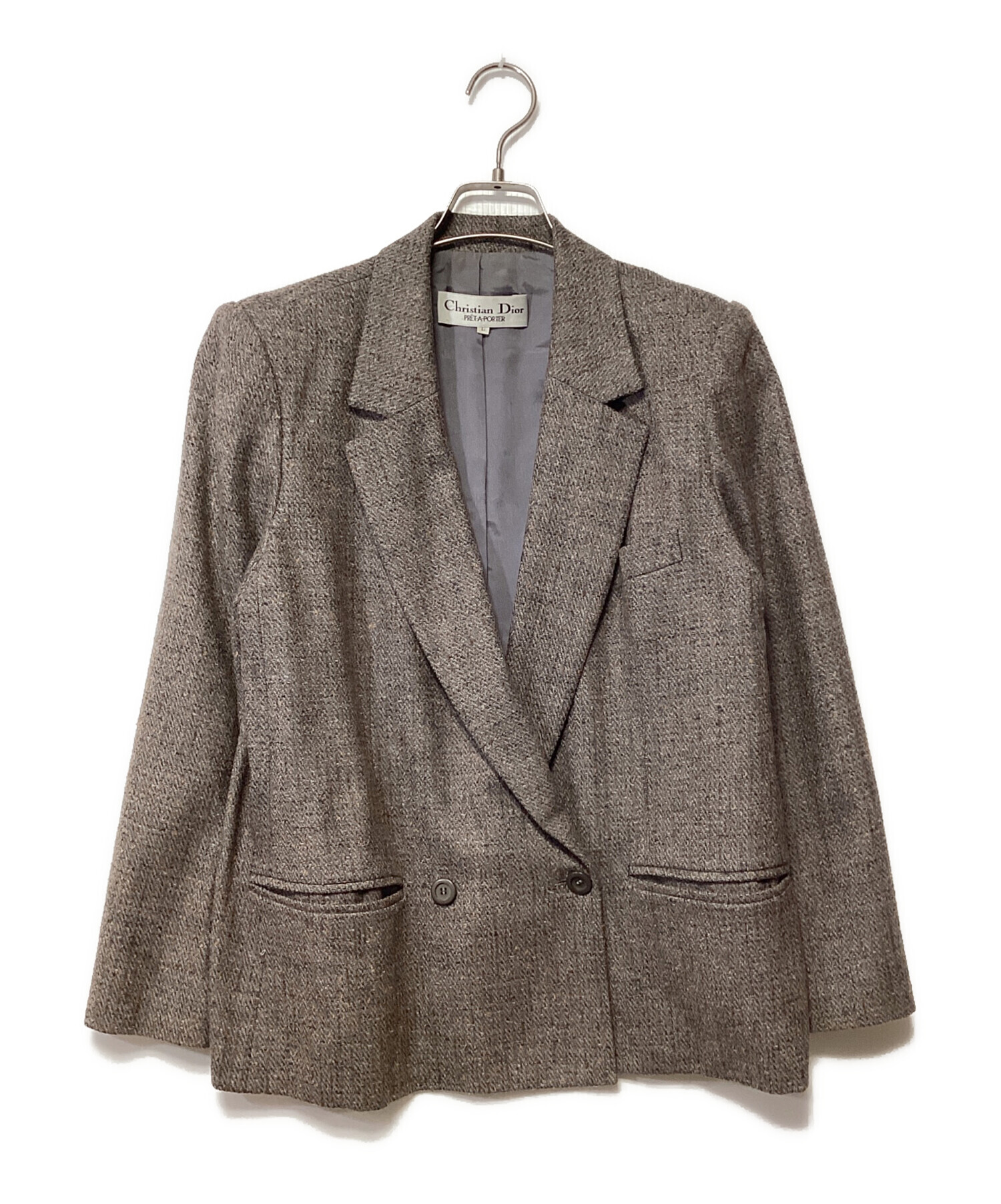 Vintage Miss Dior チェック柄 ダブルブレストジャケット ウール