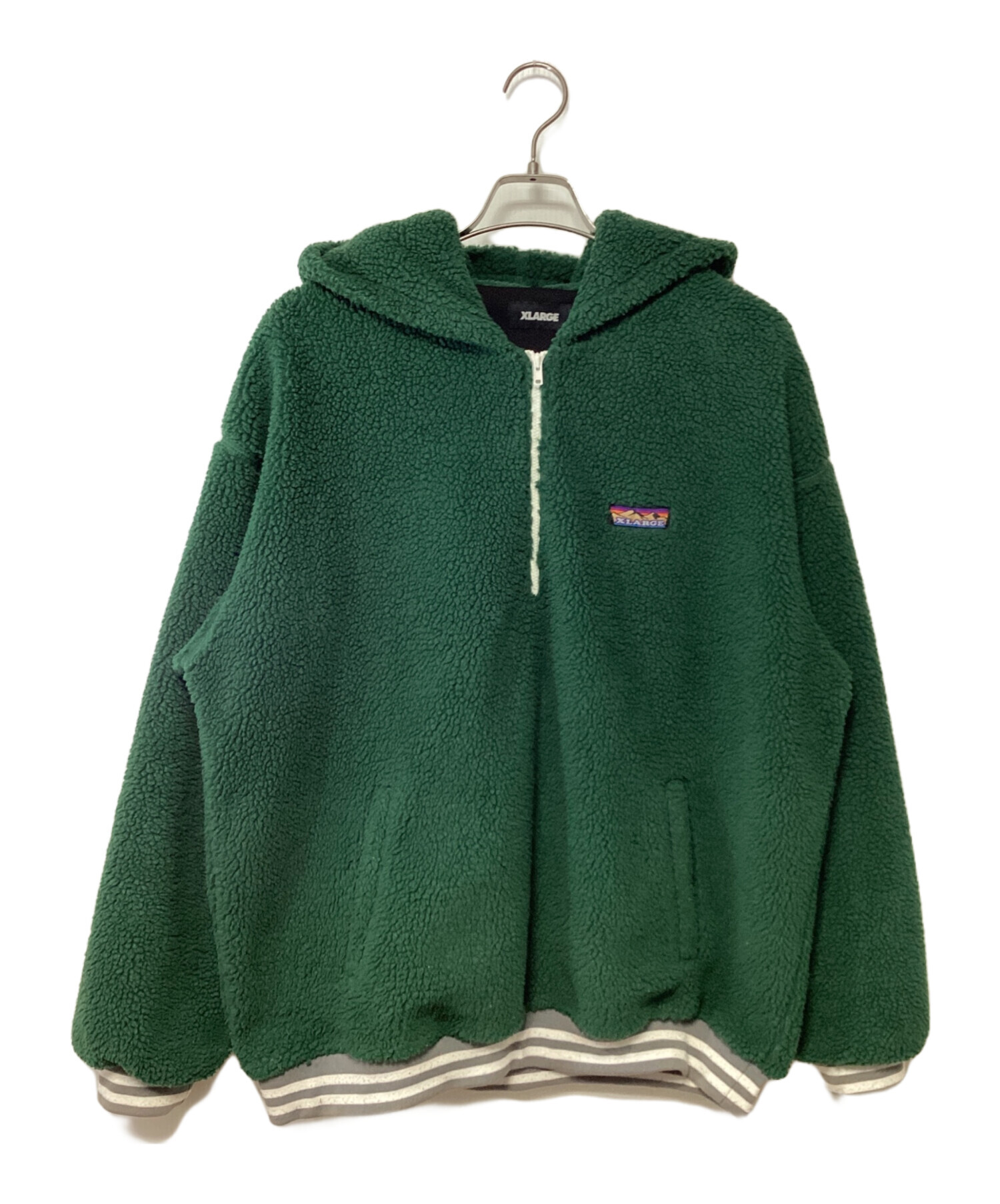 中古・古着通販】X-LARGE (エクストララージ) HALF ZIP BOA HOODIE 