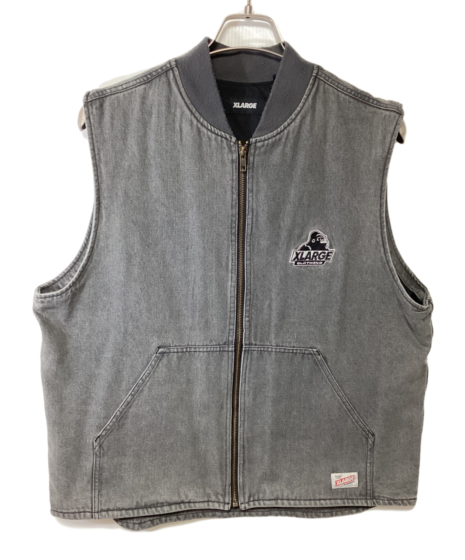 中古・古着通販】X-LARGE (エクストララージ) ジップベスト グレー 