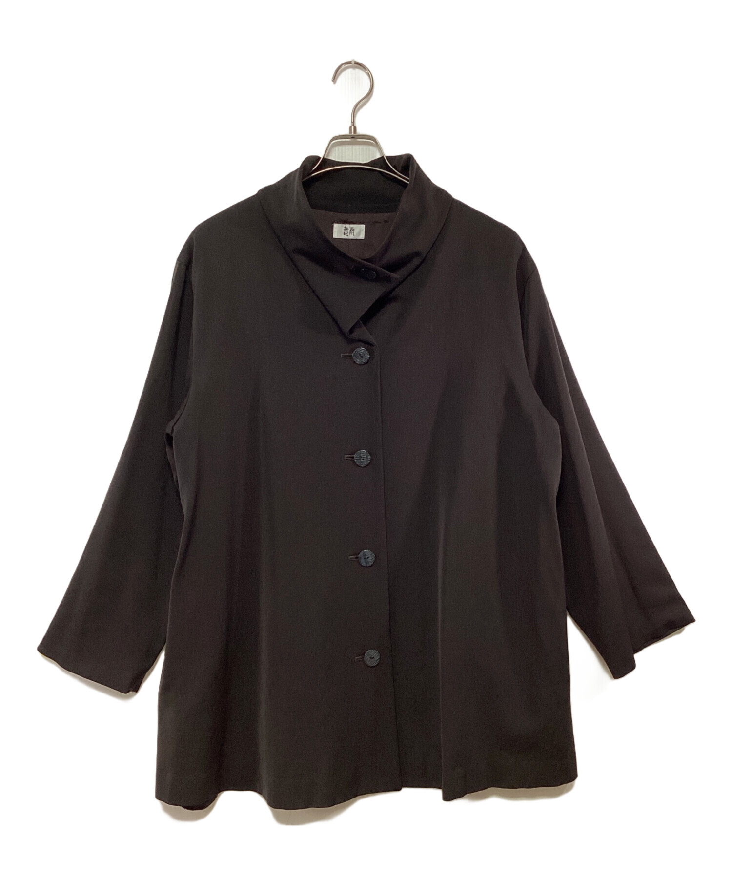 中古・古着通販】慈雨 (ジウ) スタンドカラーコート ダークブラウン