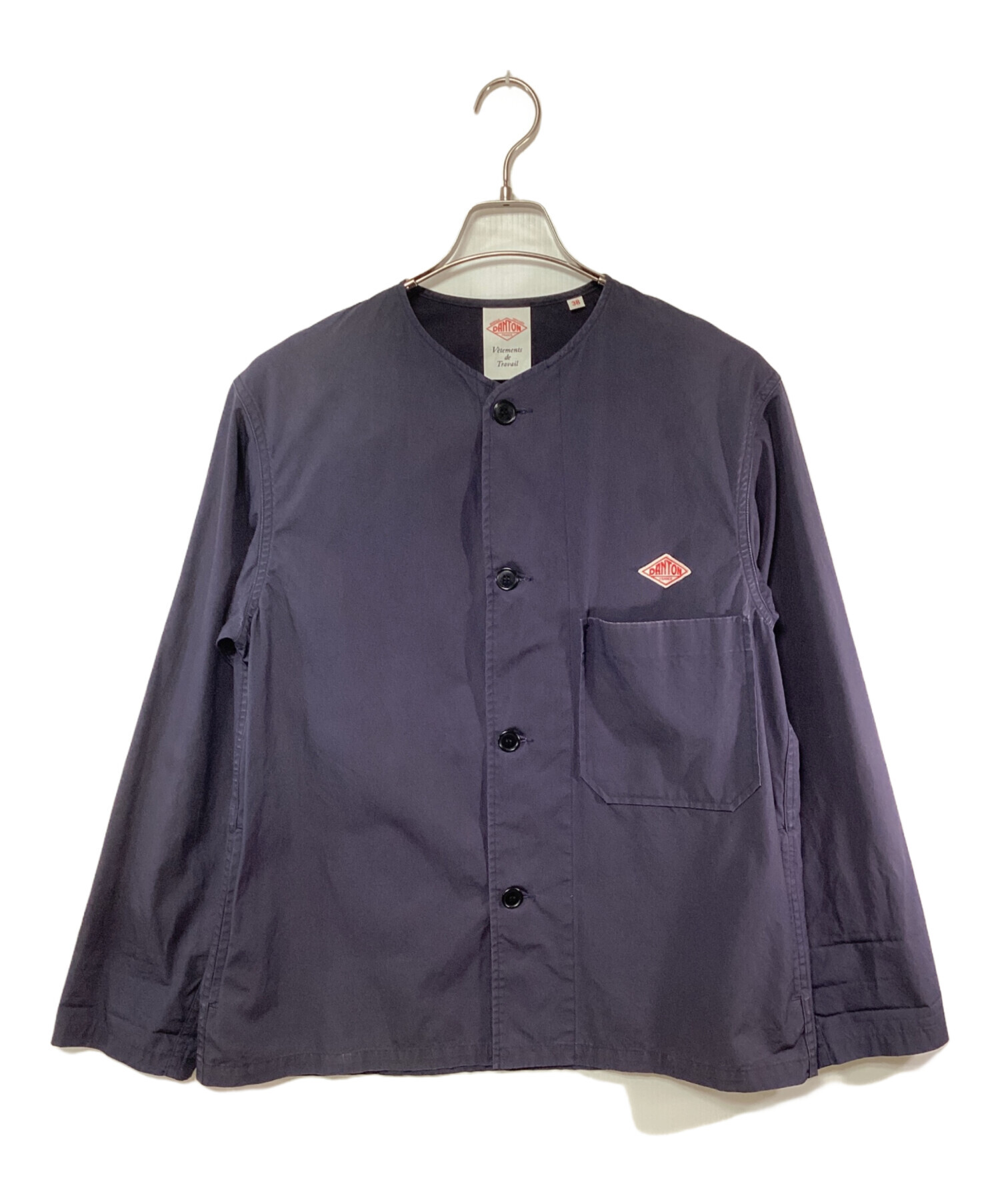 DANTON ネイビー ノーカラージャケット(USED)(美品) 中古・古着通販】DANTON (ダントン) ノーカラージャケット ネイビー
