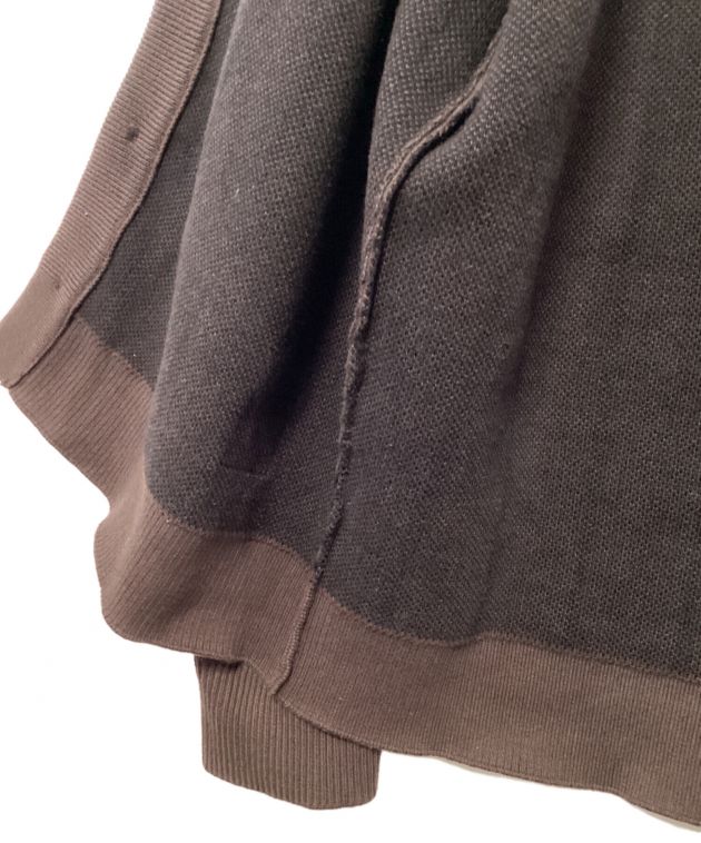 中古・古着通販】Dime (ダイム) カーディガン ブラック×ダークブラウン