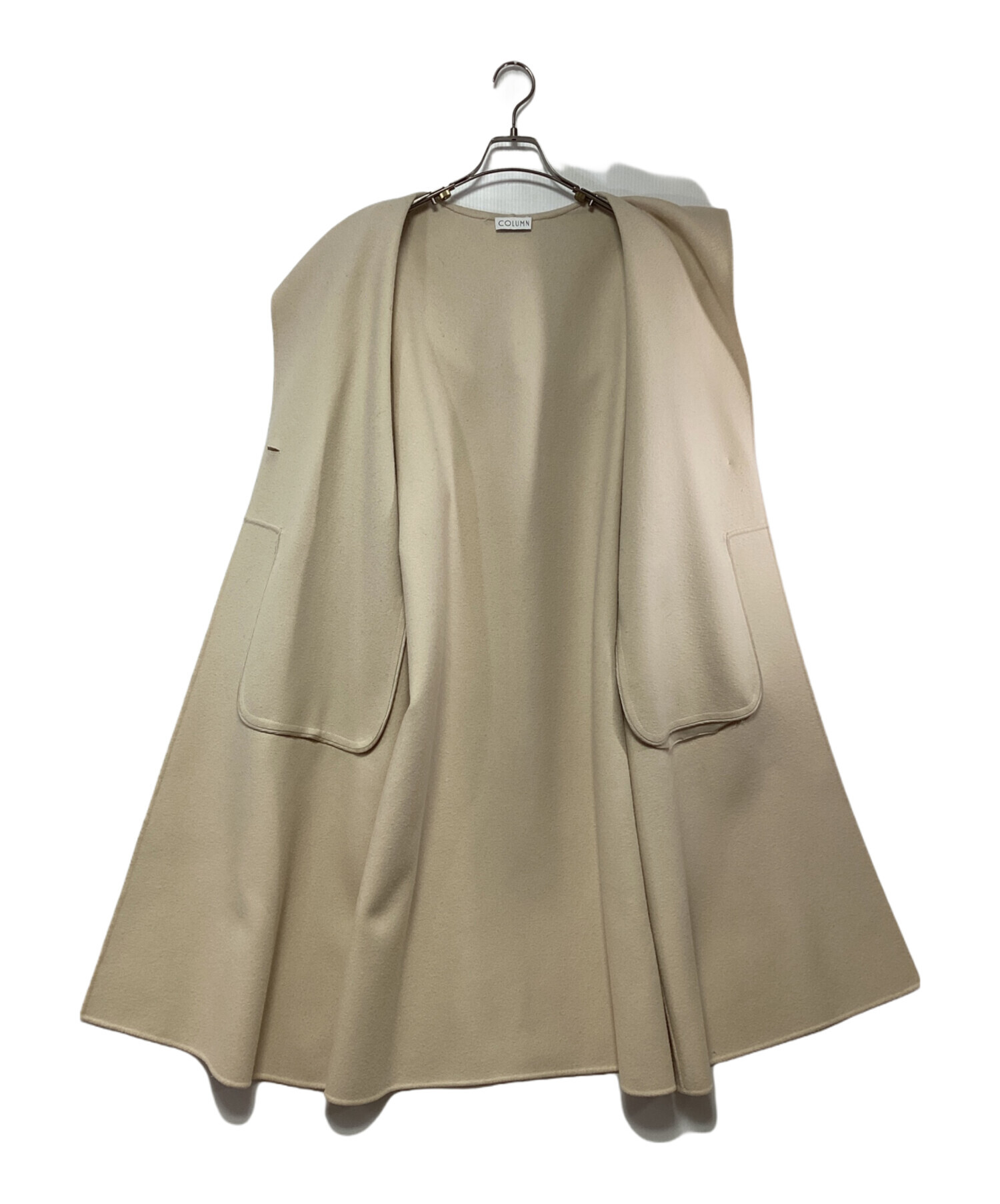 中古・古着通販】COLUMN (コラム) ロングコート アイボリー サイズ